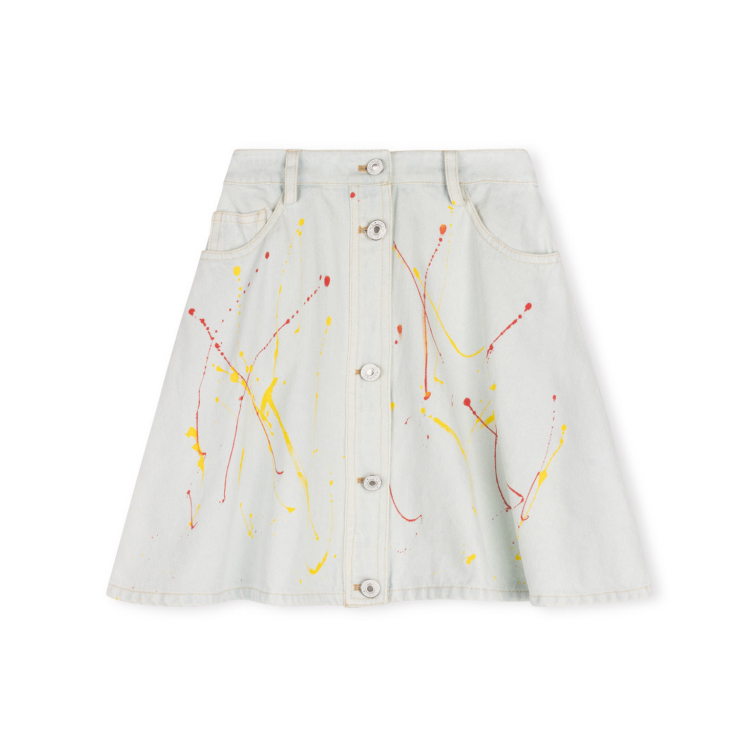 Cabana Painted Spattered Denim Skirt