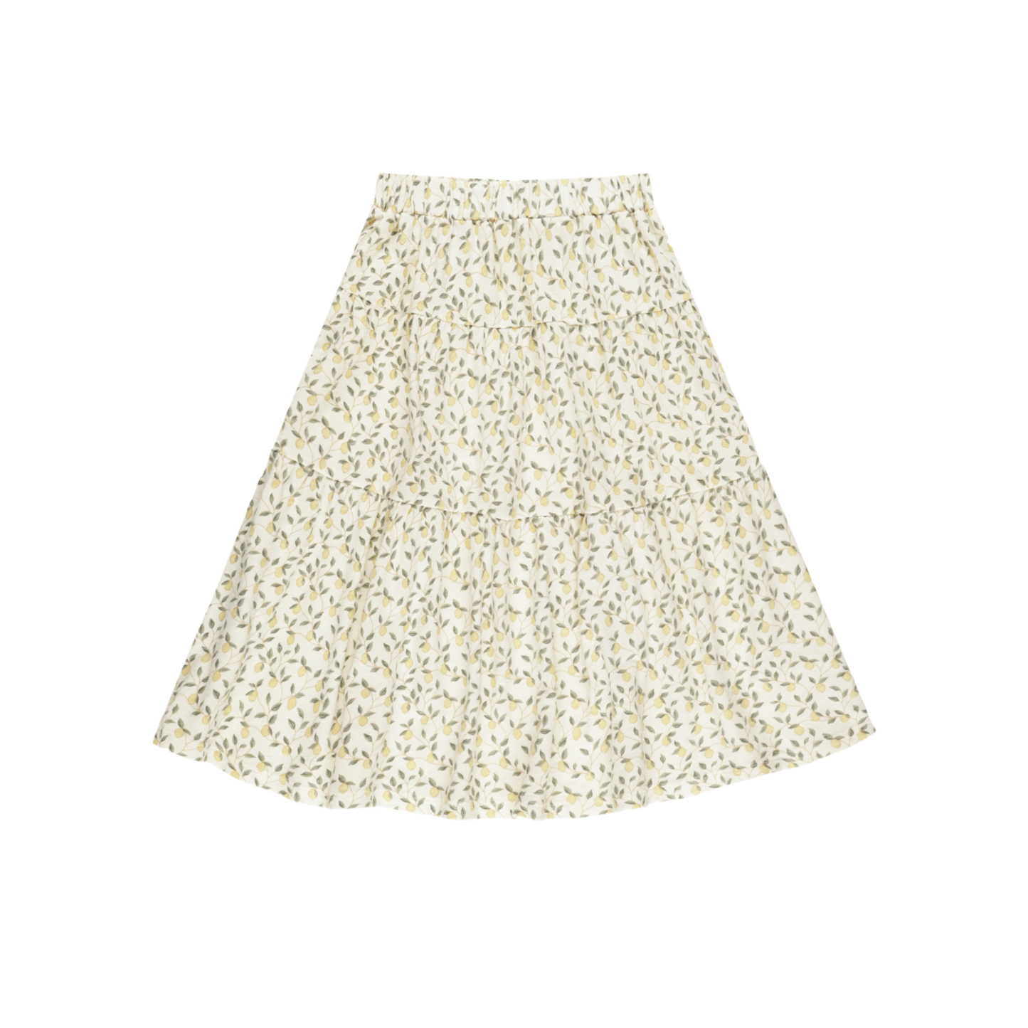 Rylee+Cru Lemons Tiered Midi Skirt