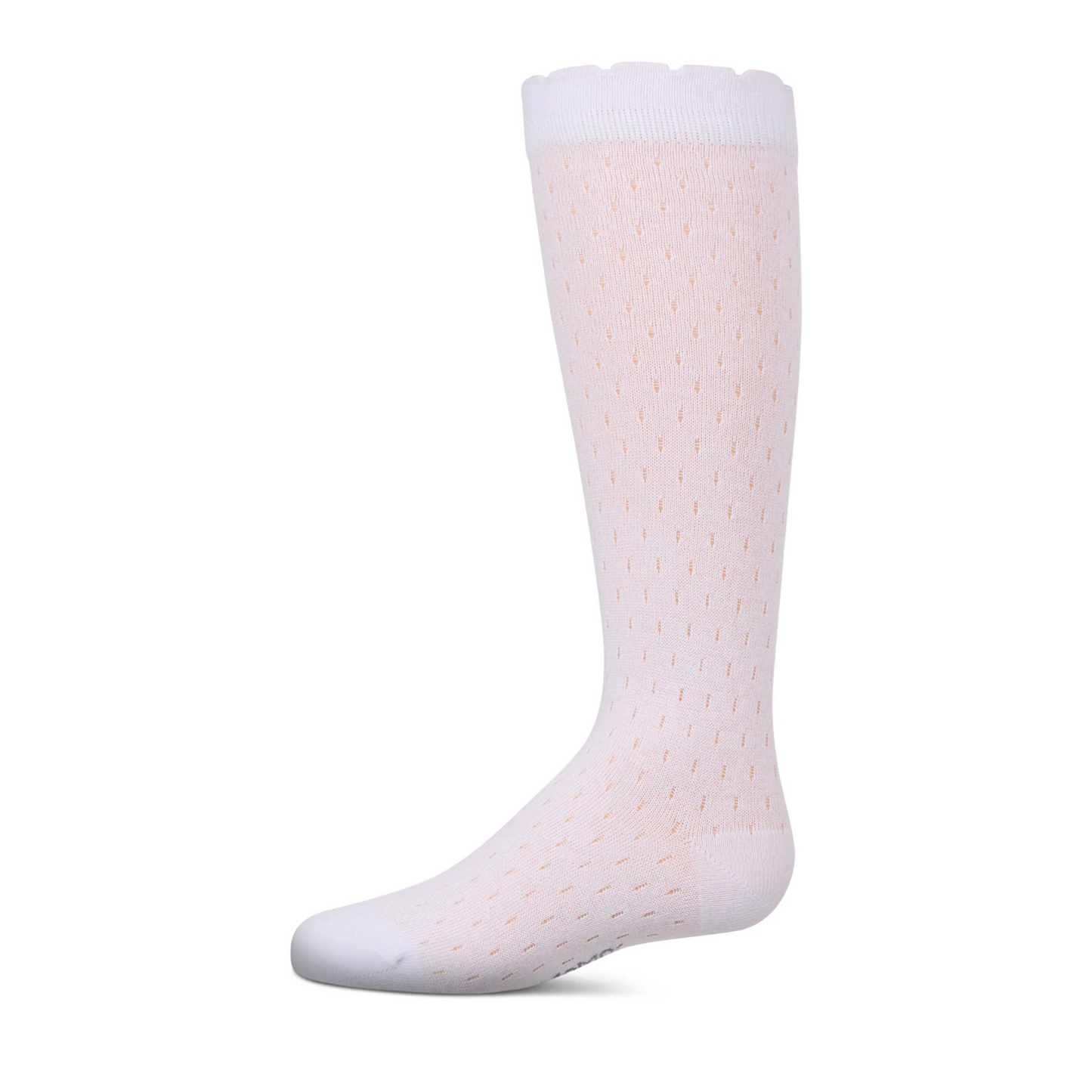 Memoi Drop Stich Scalloped Knee High