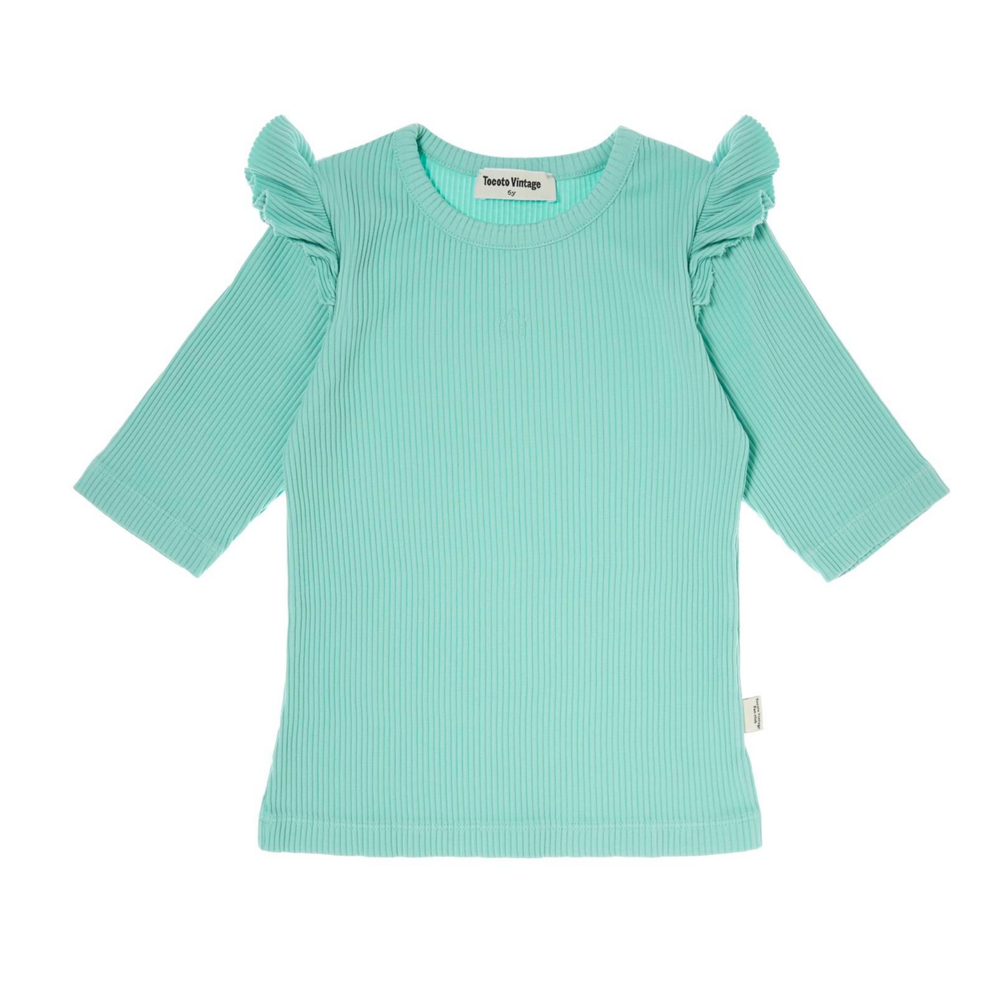 Tocoto Vintage Ribbed 3/4 Sleeve Top
