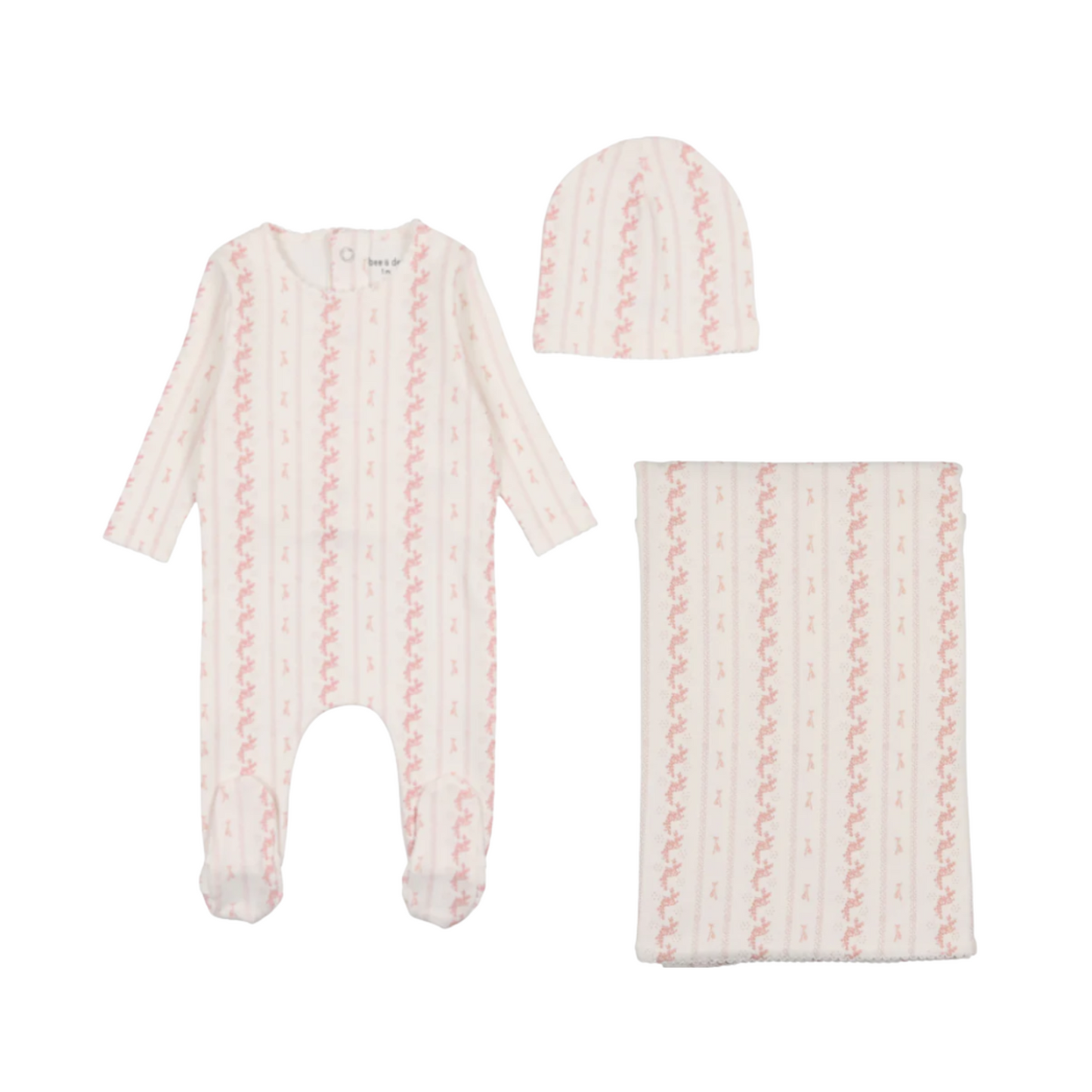 Bee And Dee Linear Nostalgia Girl Footie Set