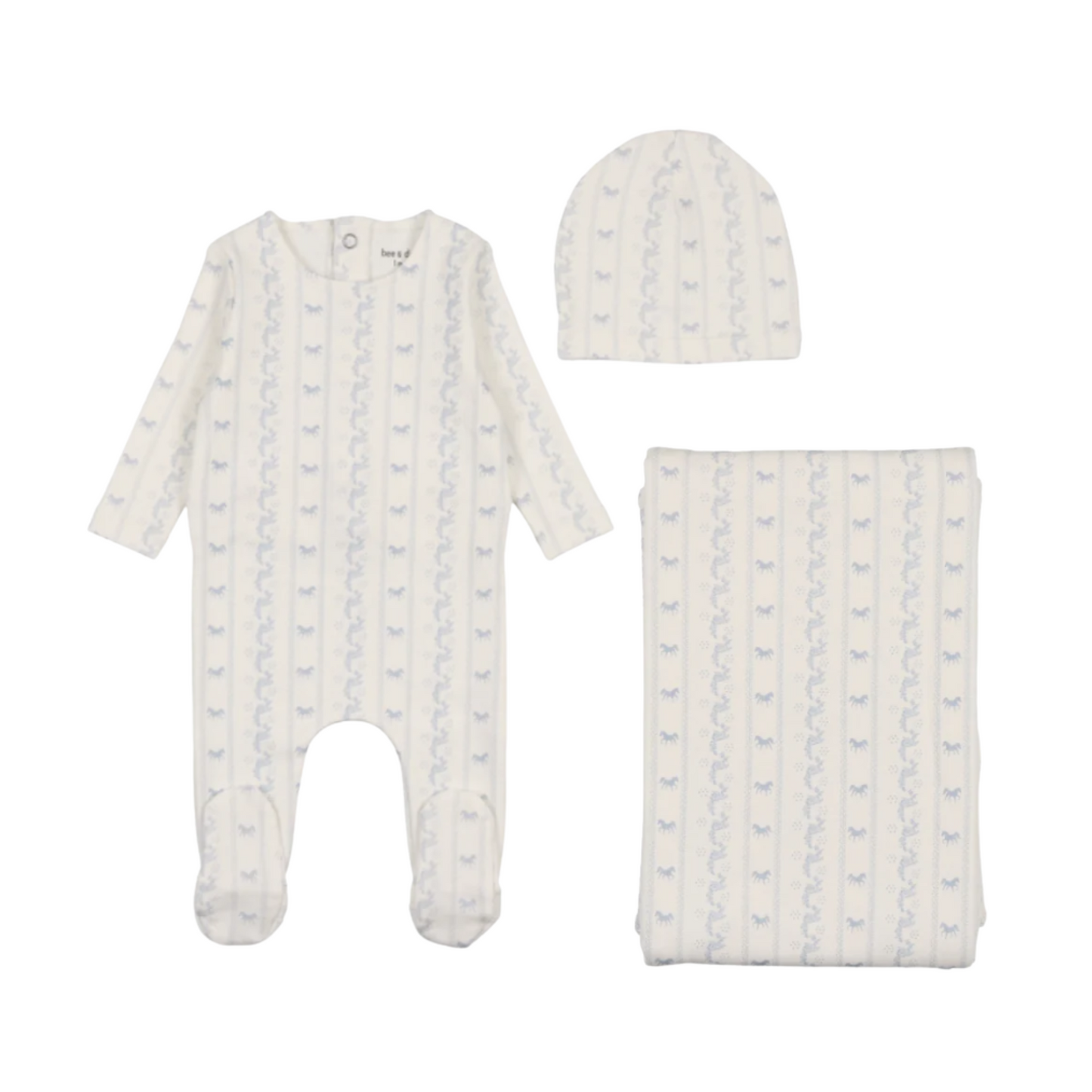 Bee And Dee Linear Nostalgia Boy Footie Set