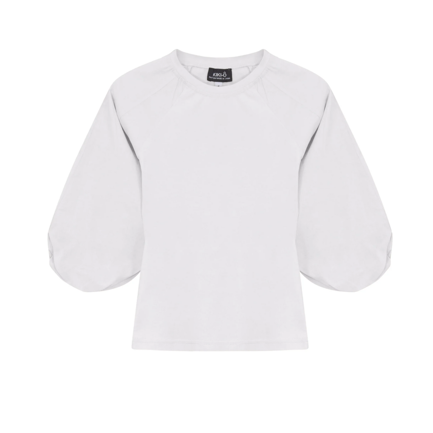 Kikio Jersey Girl Top With Cotton Woven Sleeves