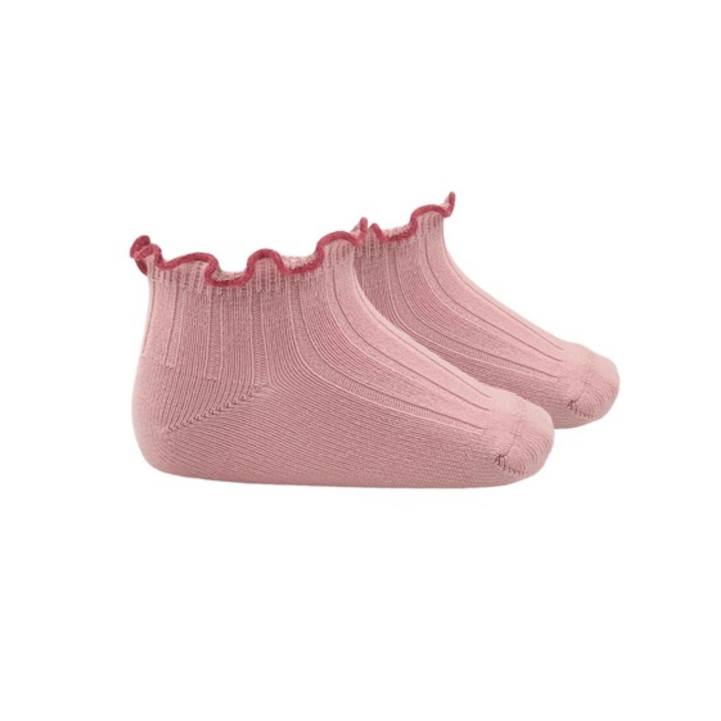 Condor Ribbed sock w/ contrast color ruffled trim