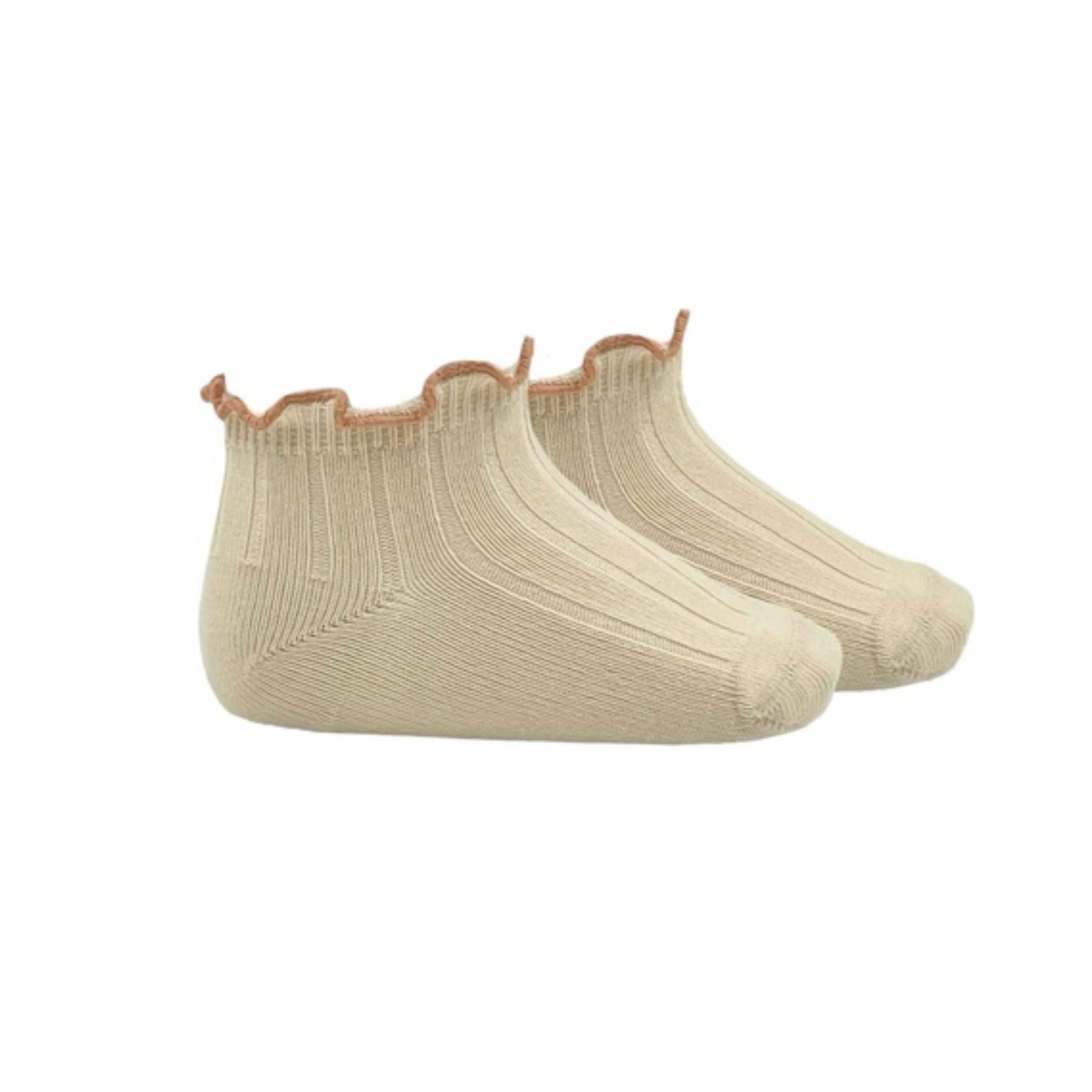 Condor Ribbed sock w/ contrast color ruffled trim