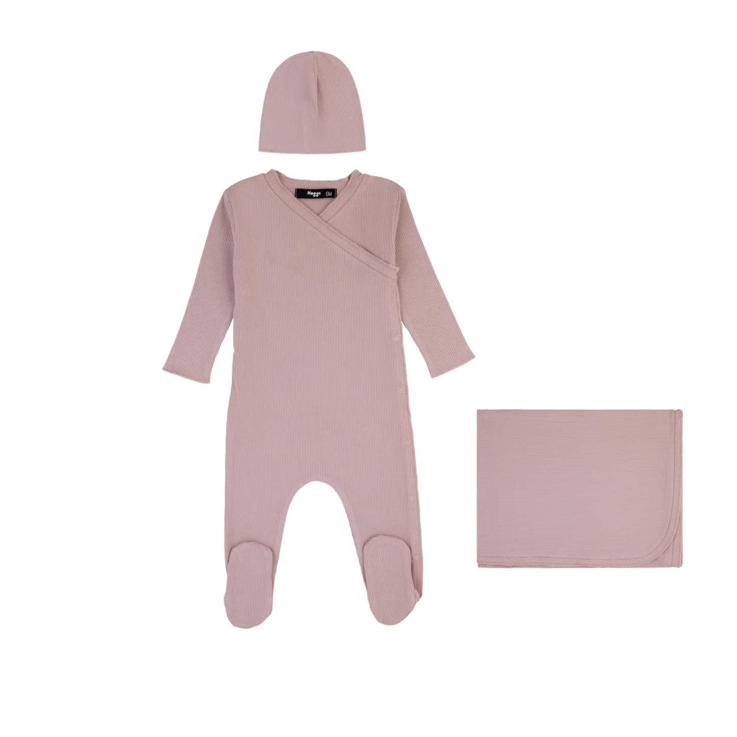 Noggi Bamboo Ribbed Kimono Footie Set