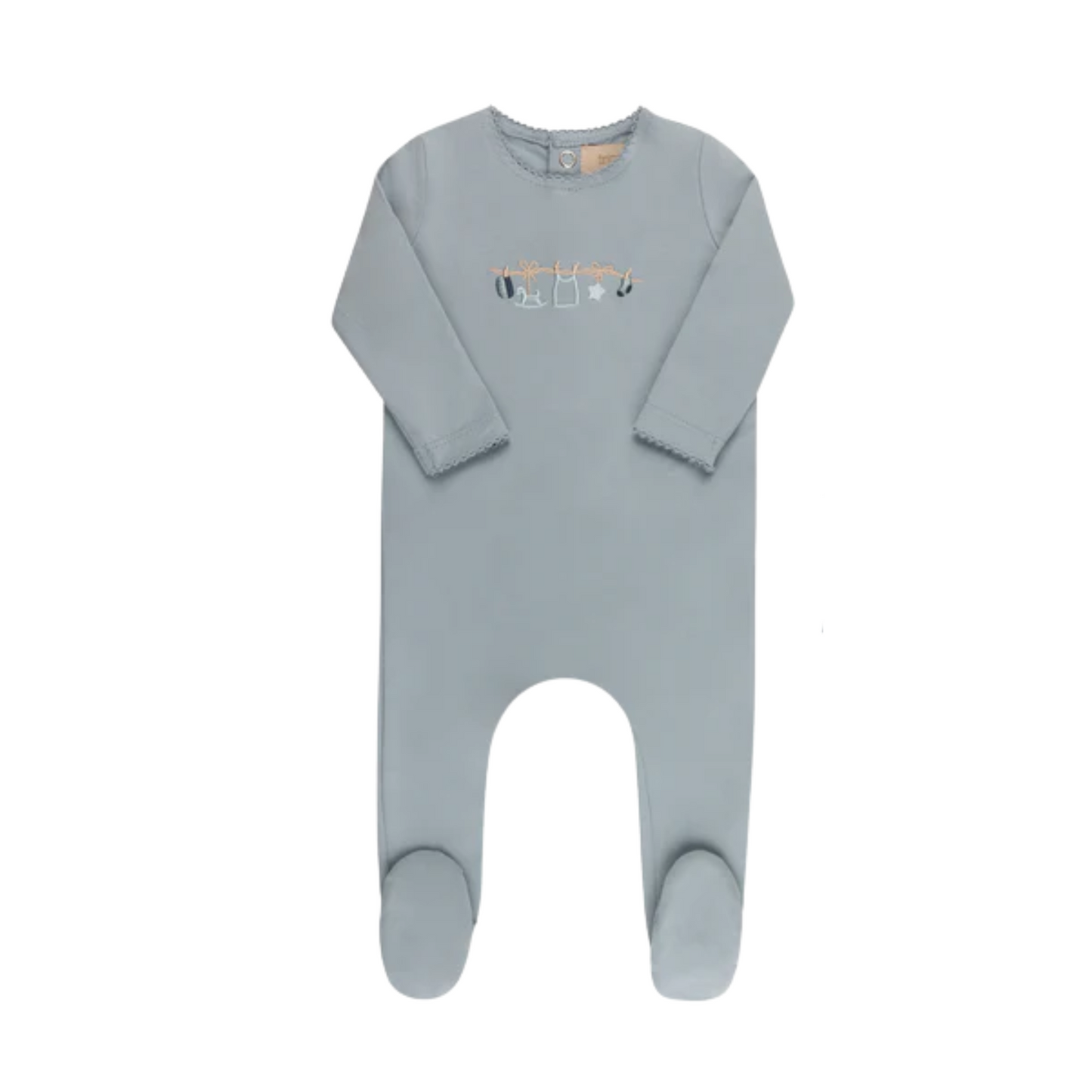 Tricot Bebe Embroidered Clothesline Boy Footie