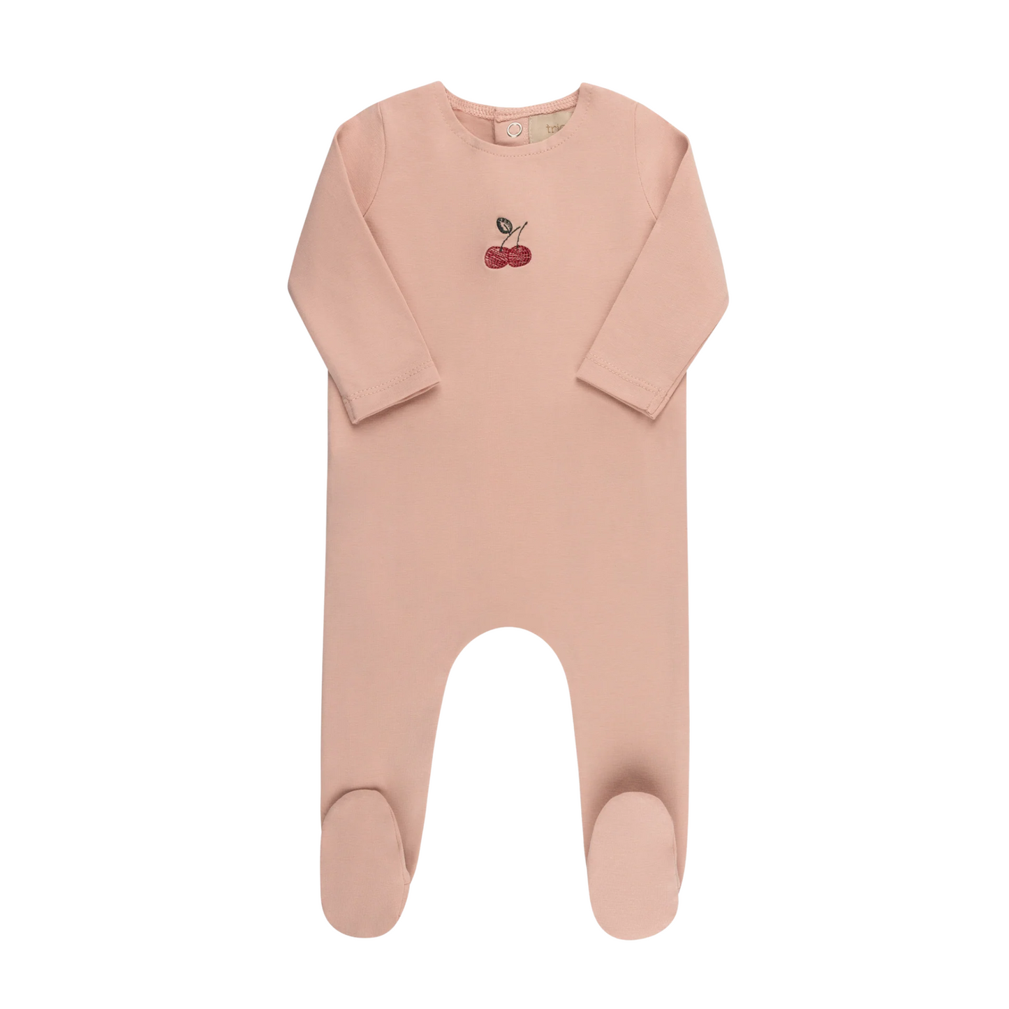 Tricot Bebe Embroidered Cherries Footie