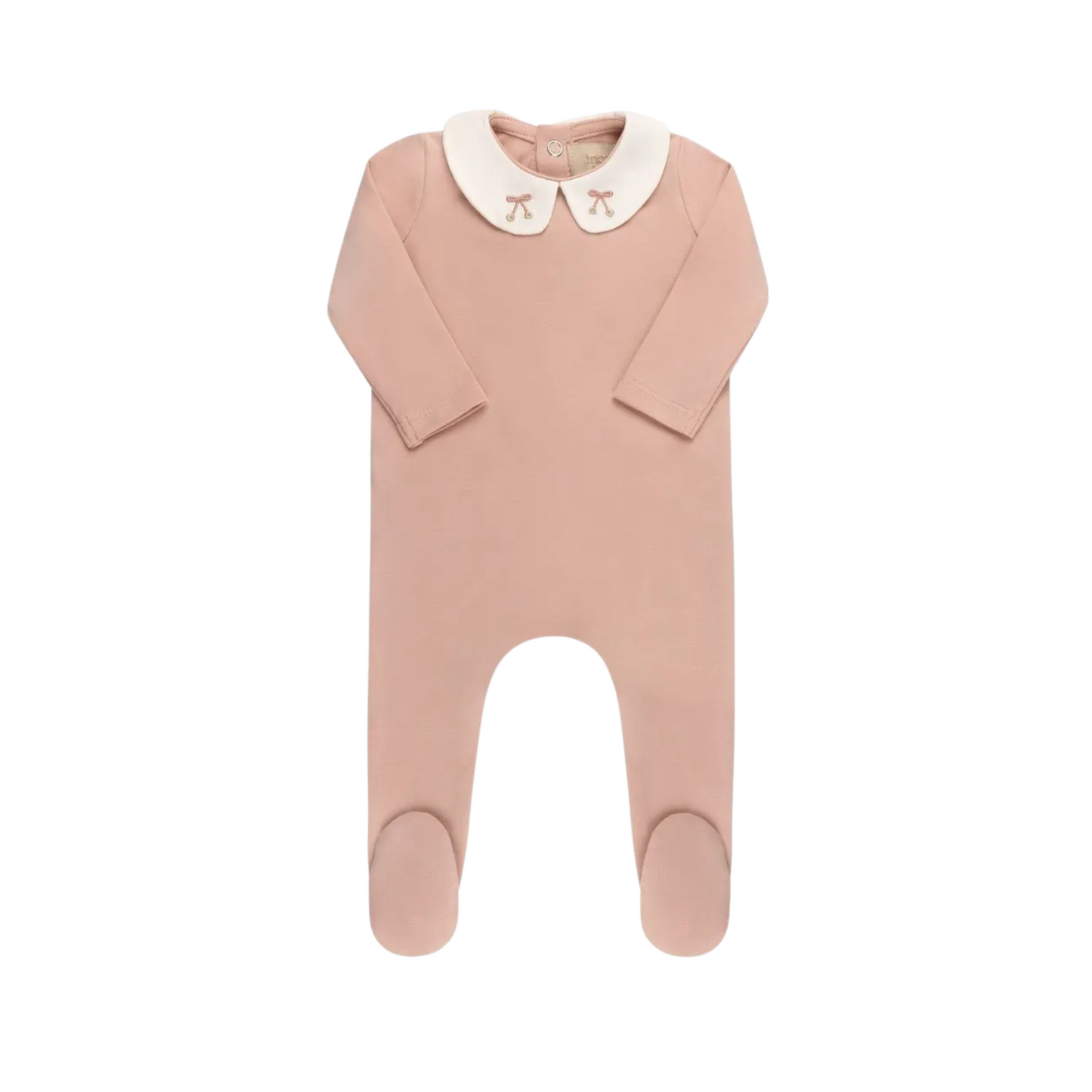 Tricot Bebe Embroidered Collar Girl Footie