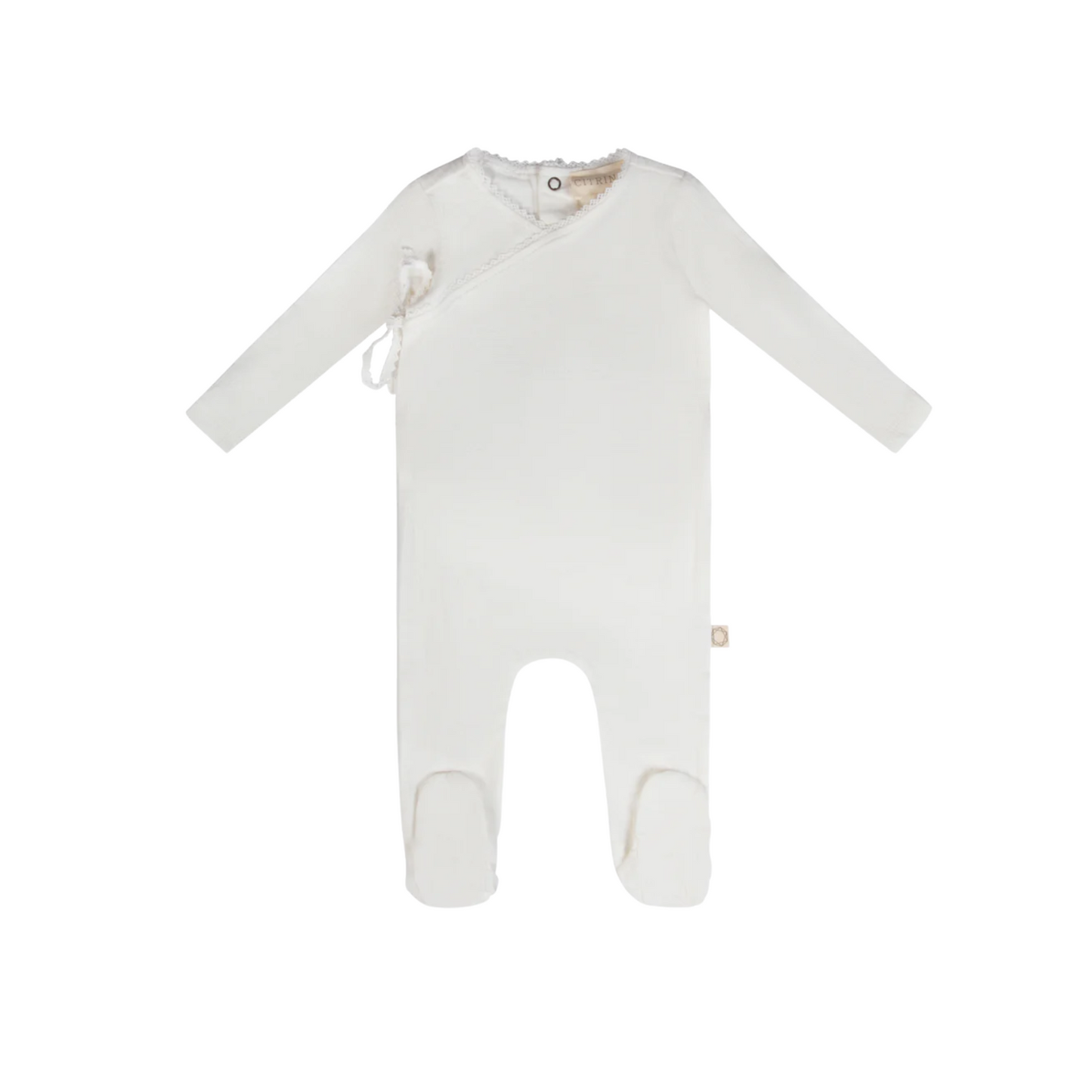 Citrine Lace Trim Footie