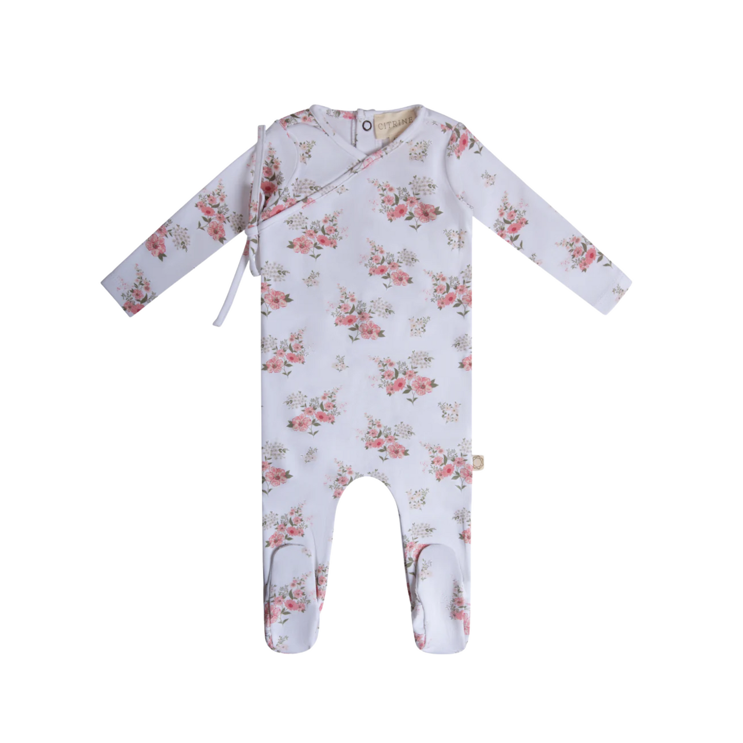 Citrine Vintage Floral Bunches Footie
