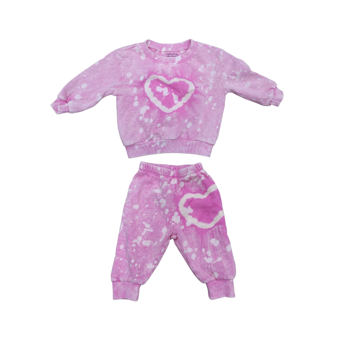 Californian Vintage Heart Tie Dye Sweatshirt Set