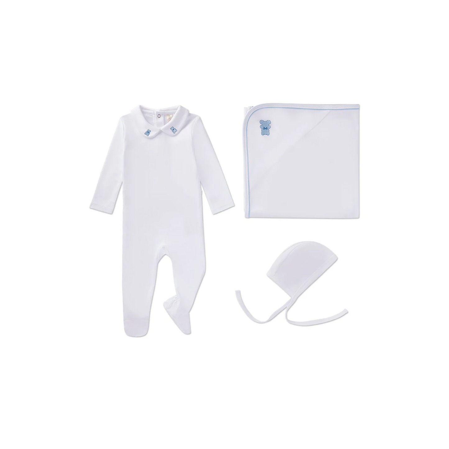 MiniMoi Peter Pan Bear Collar Footie Set