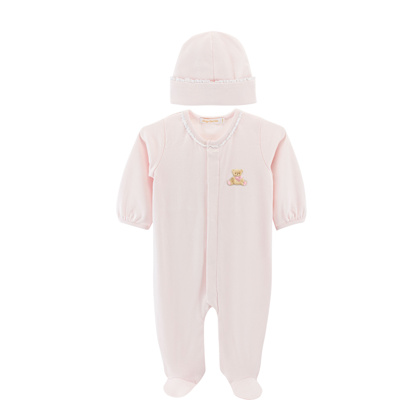 Baby Club Chic Toys Girl Footie with Lace Trim