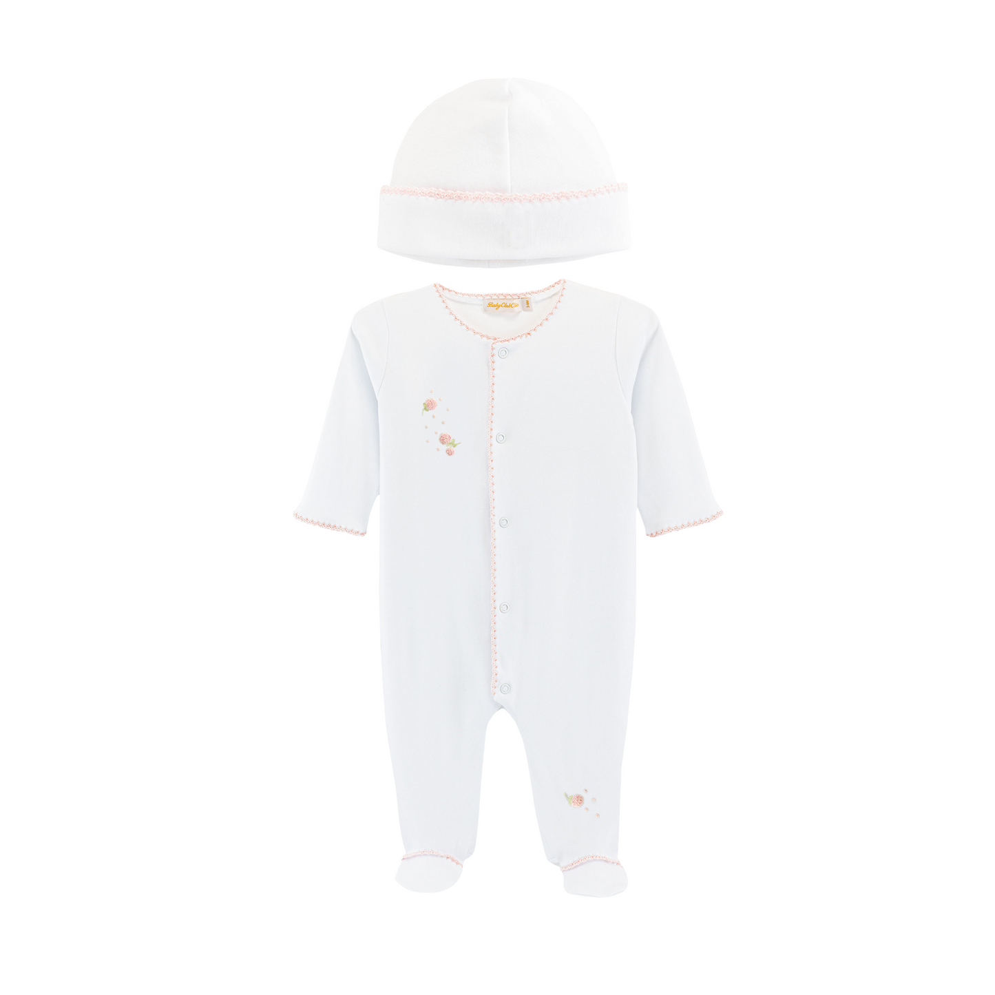 Baby Club Chic Spring Flower Girl Footie with Crochet Trim