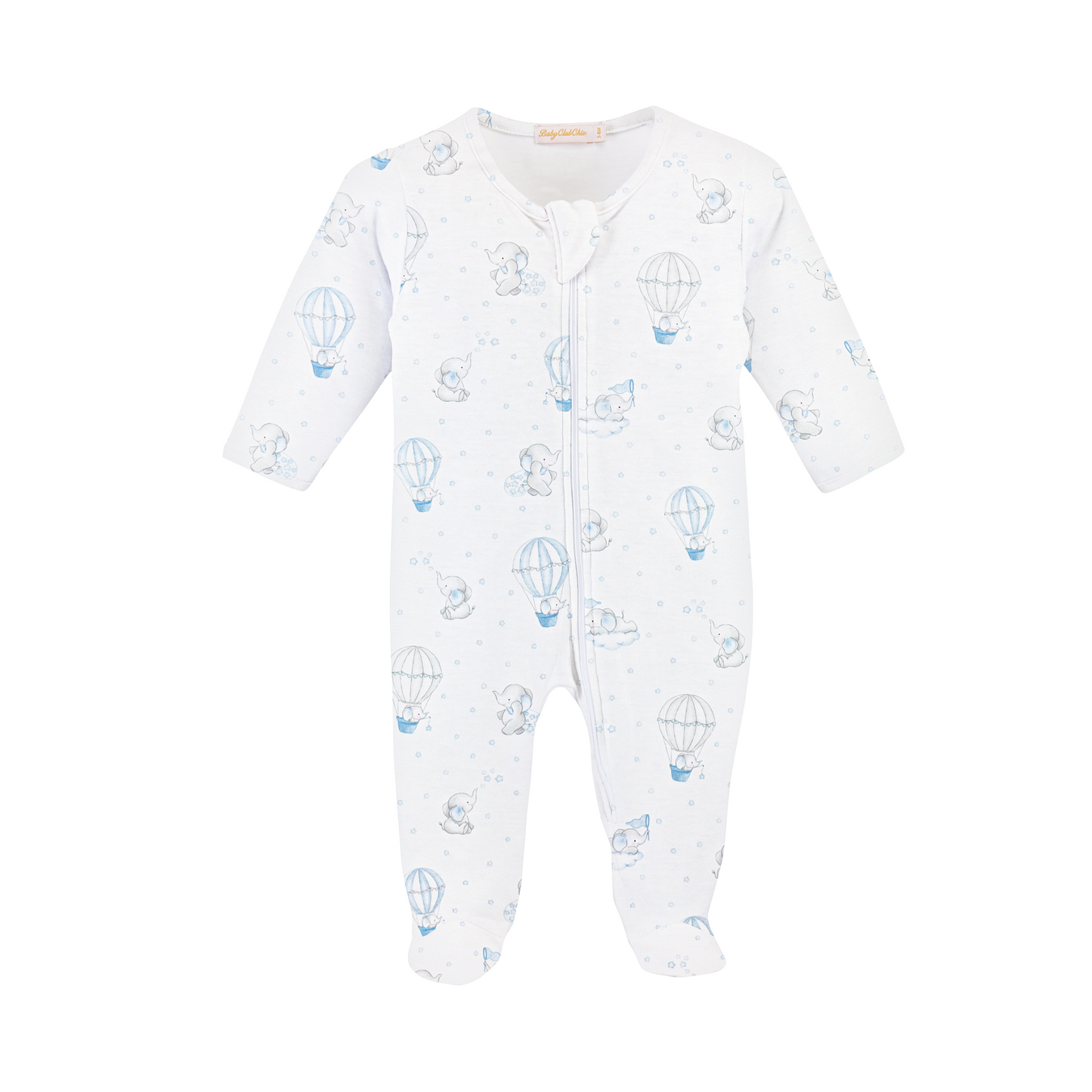 Baby Club Chic Dream Air Ballons Printed Boy Zipped Footie
