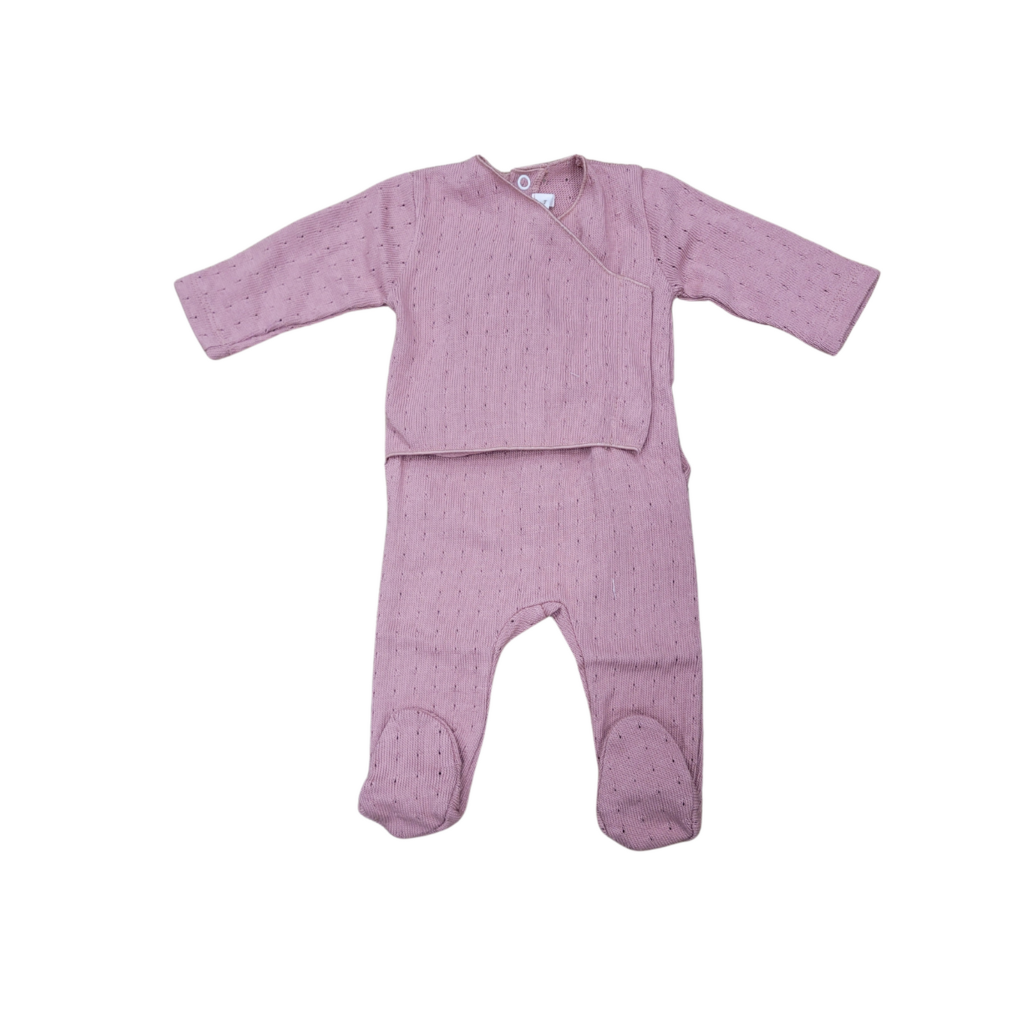 Latte Collar Pointelle Girl Footie