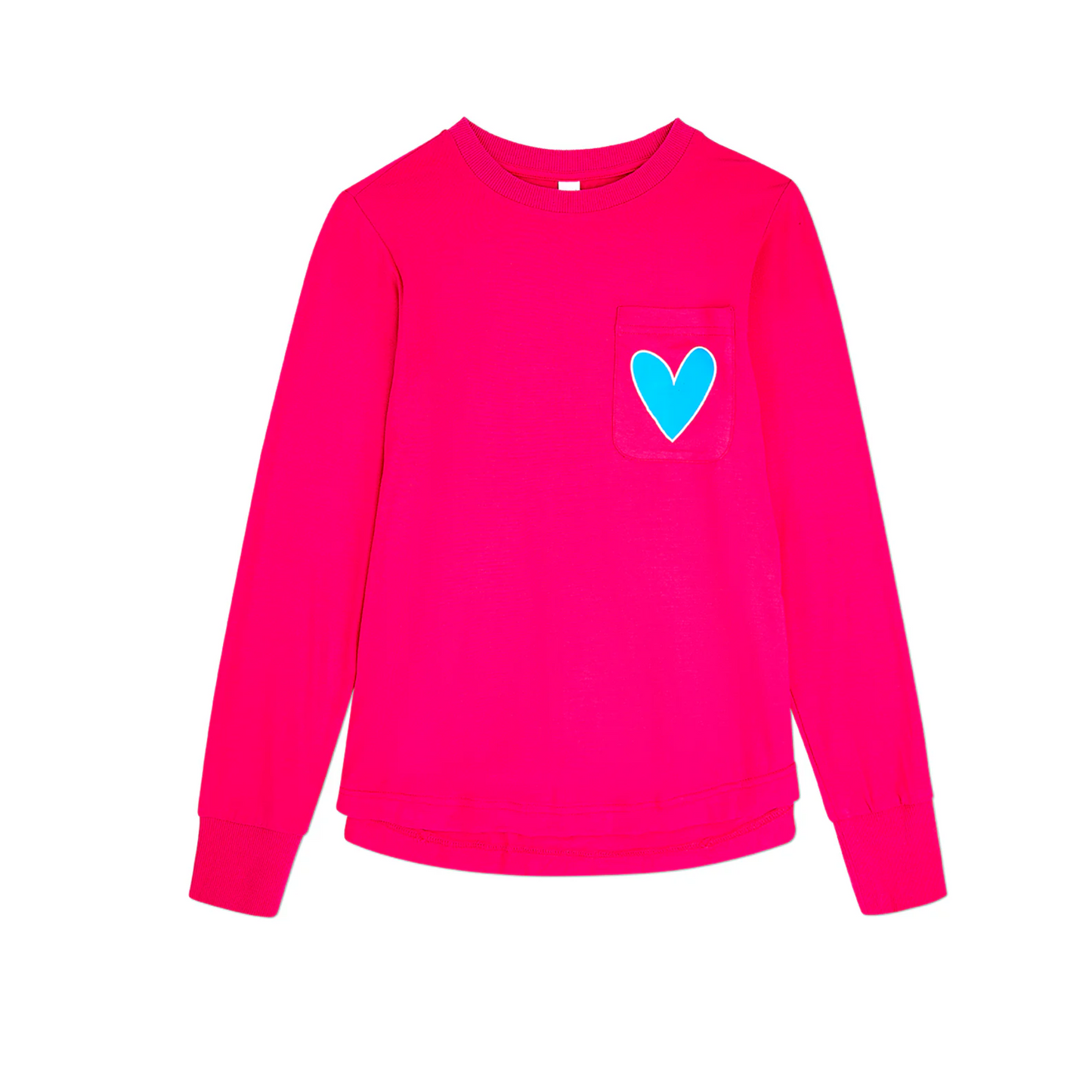 Memoi Pocket Heart Long Sleeve T-Shirt