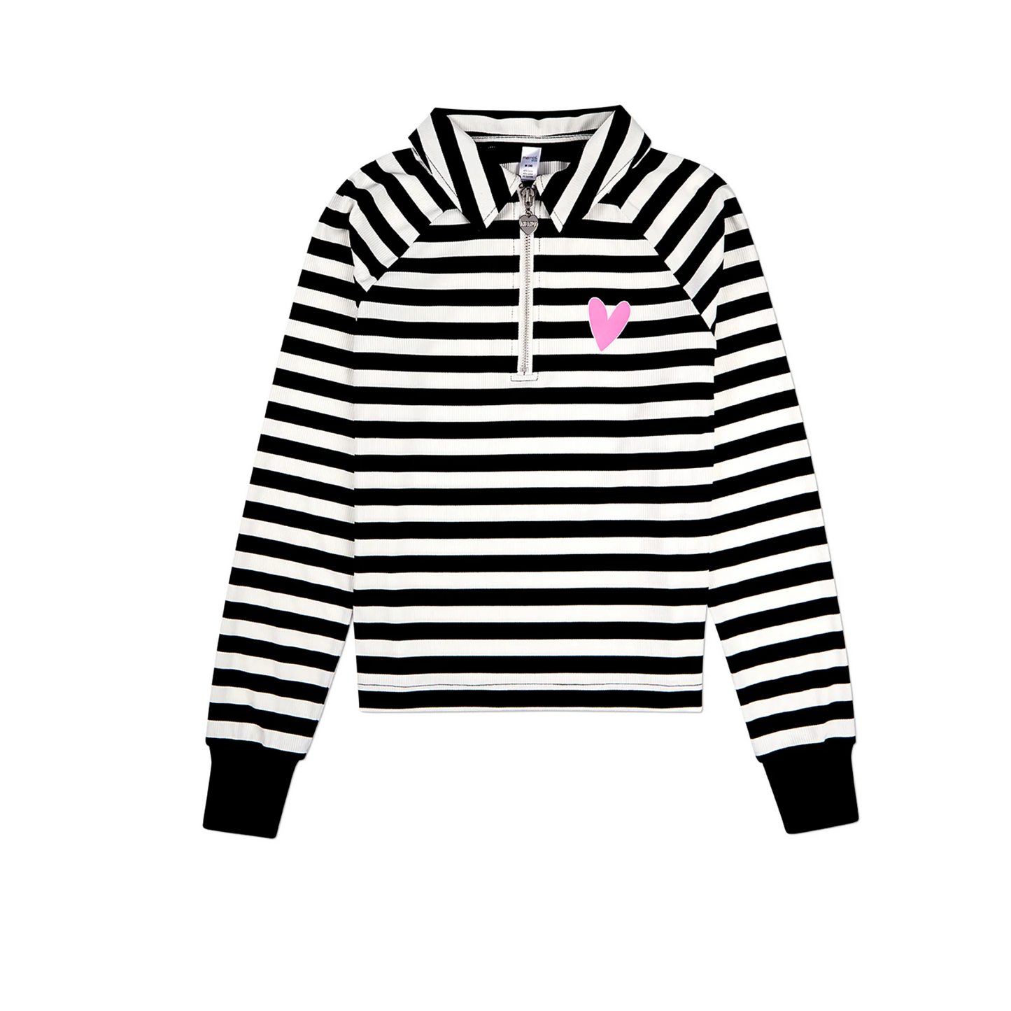 Memoi Camp Striped Zipped Long Sleeve T-Shirt