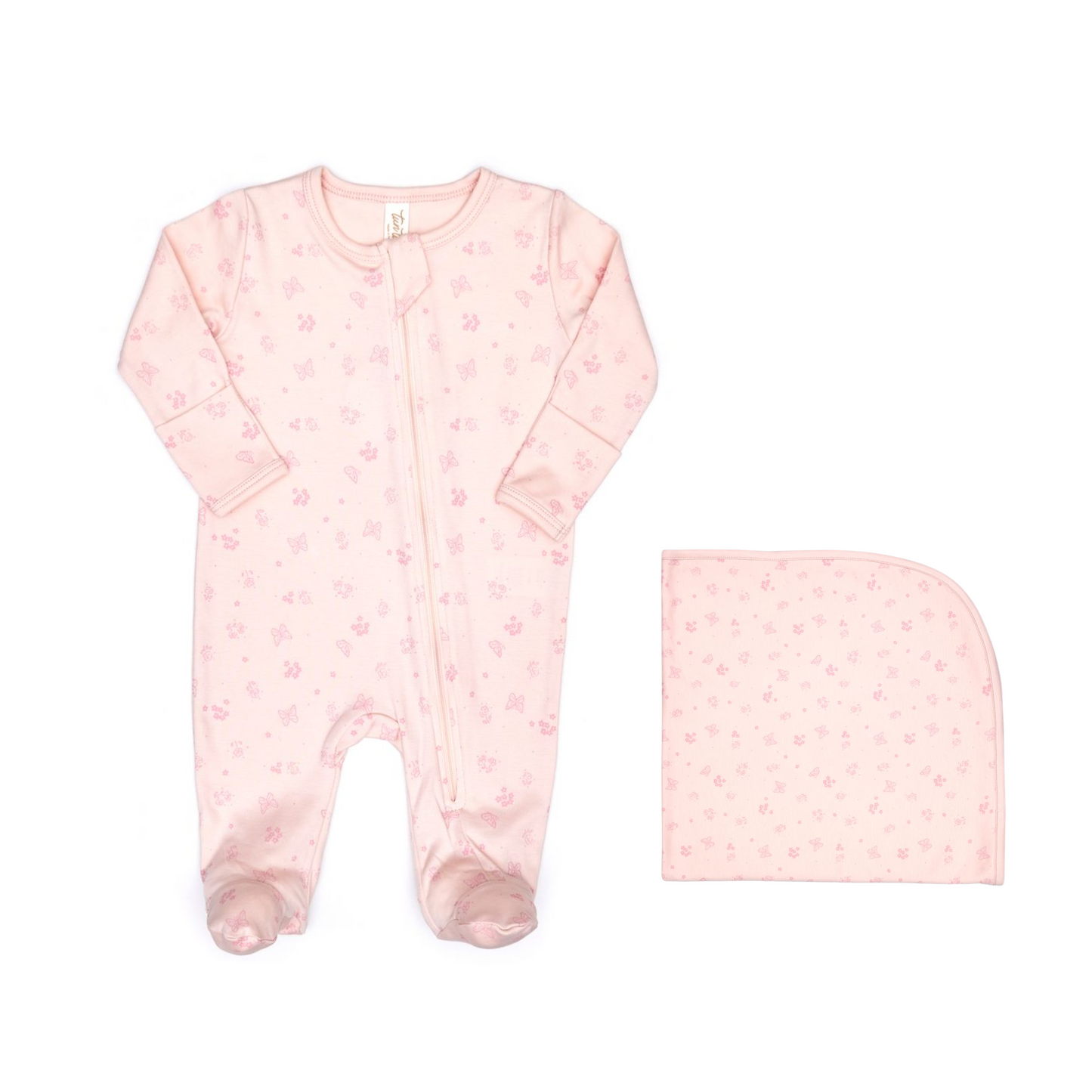 Tuntun Butterflies Zip Footie Set