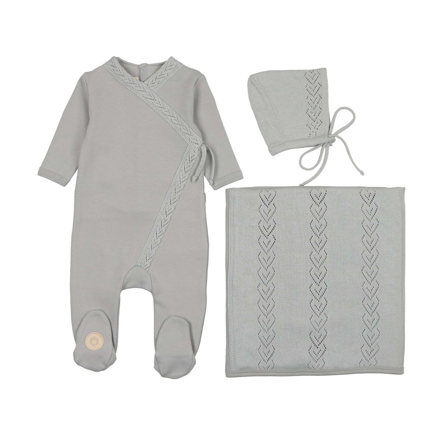 Mon Tresor Knit Twist Boy Footie Set