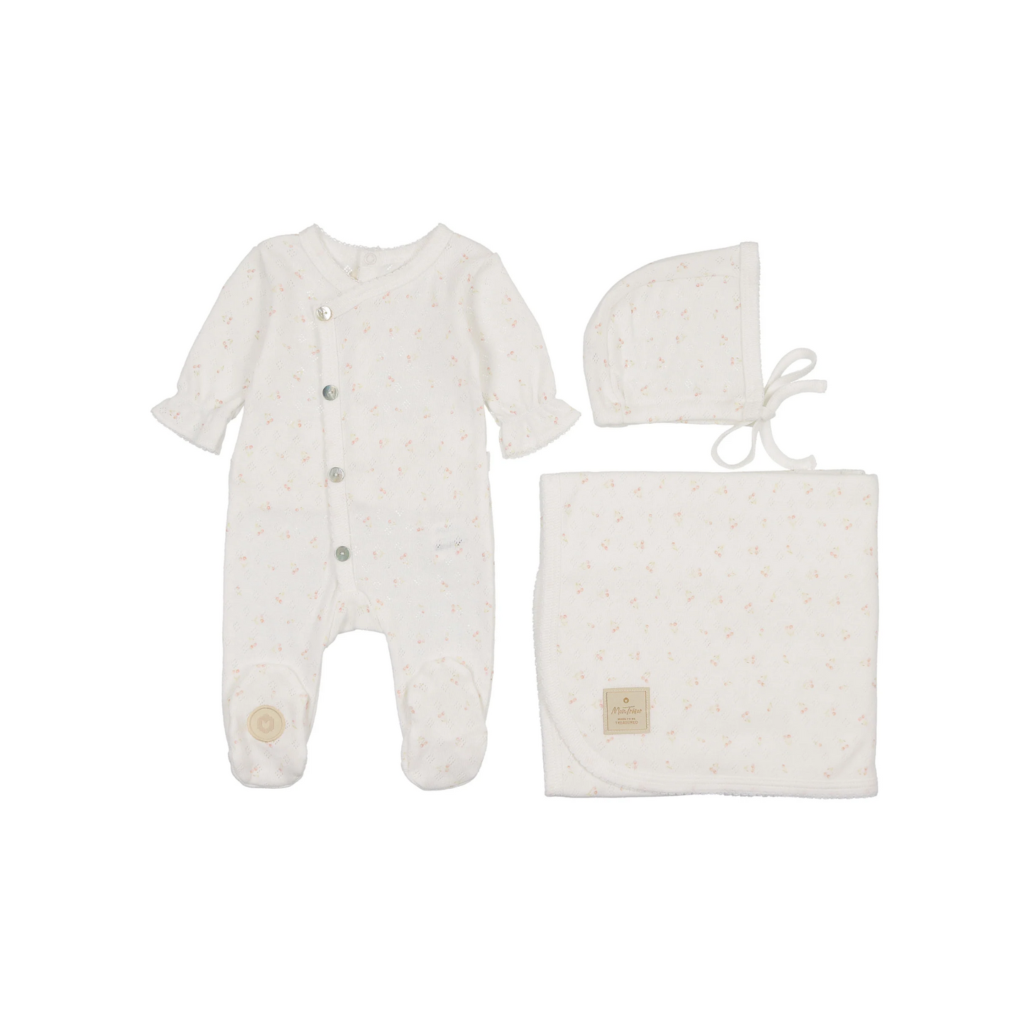 Mon Tresor Spray of Cherries Girl Footie Set