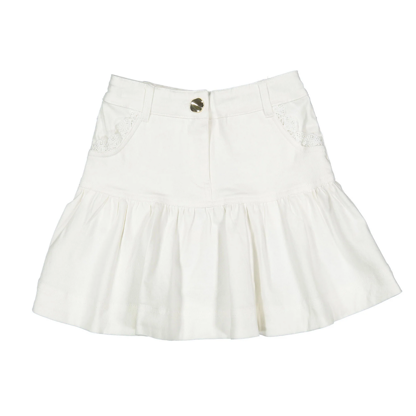 Steph Lace Trim Denim Skirt