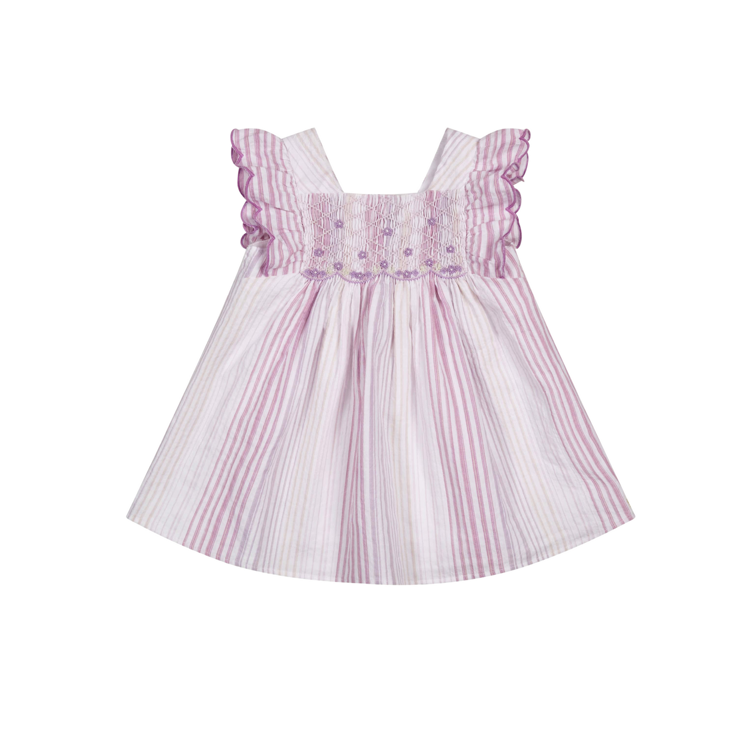 Tartine Et Chocolat Embroidered Striped Dress