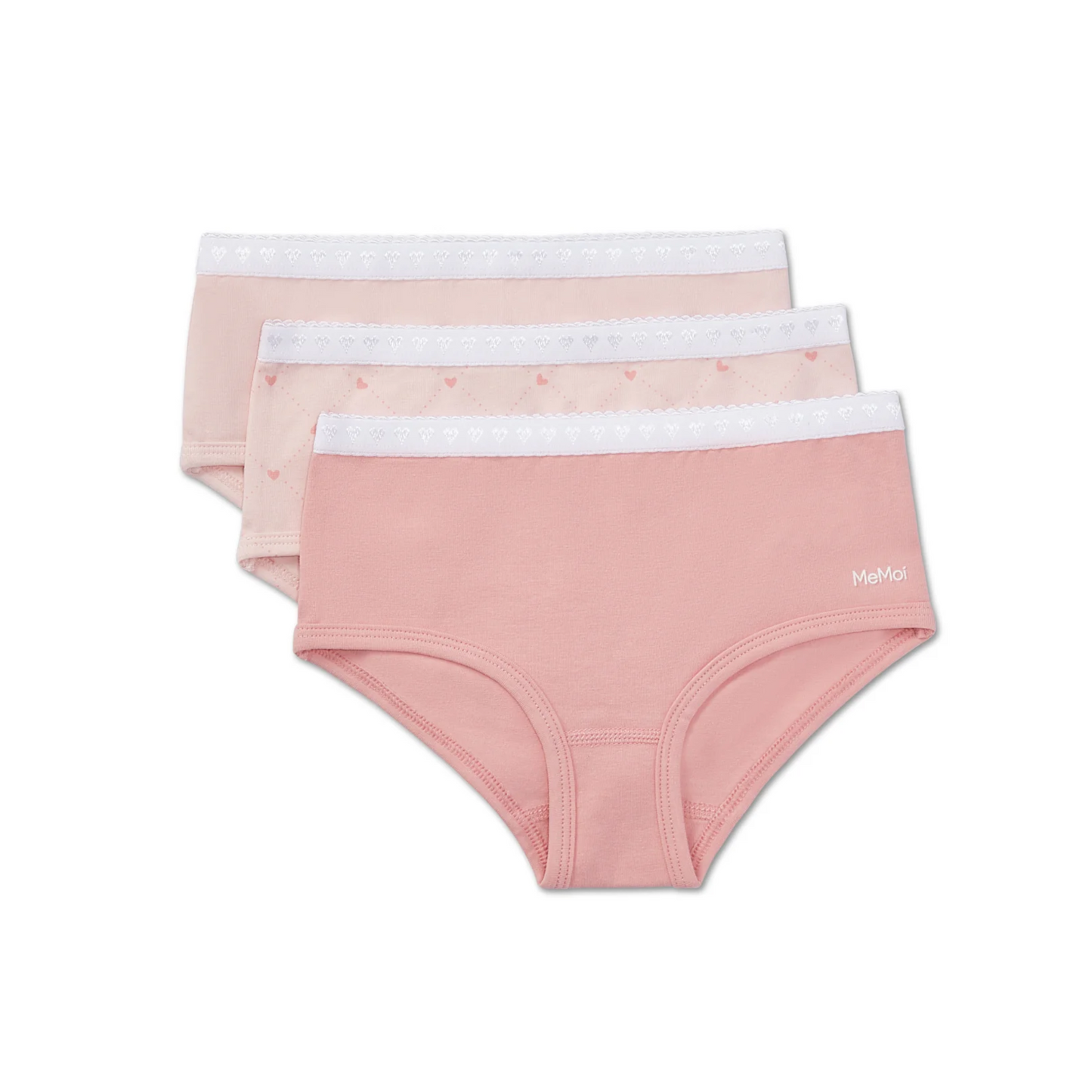 Memoi Girls 3 Pair Pack Diamond Heart Multi Briefs