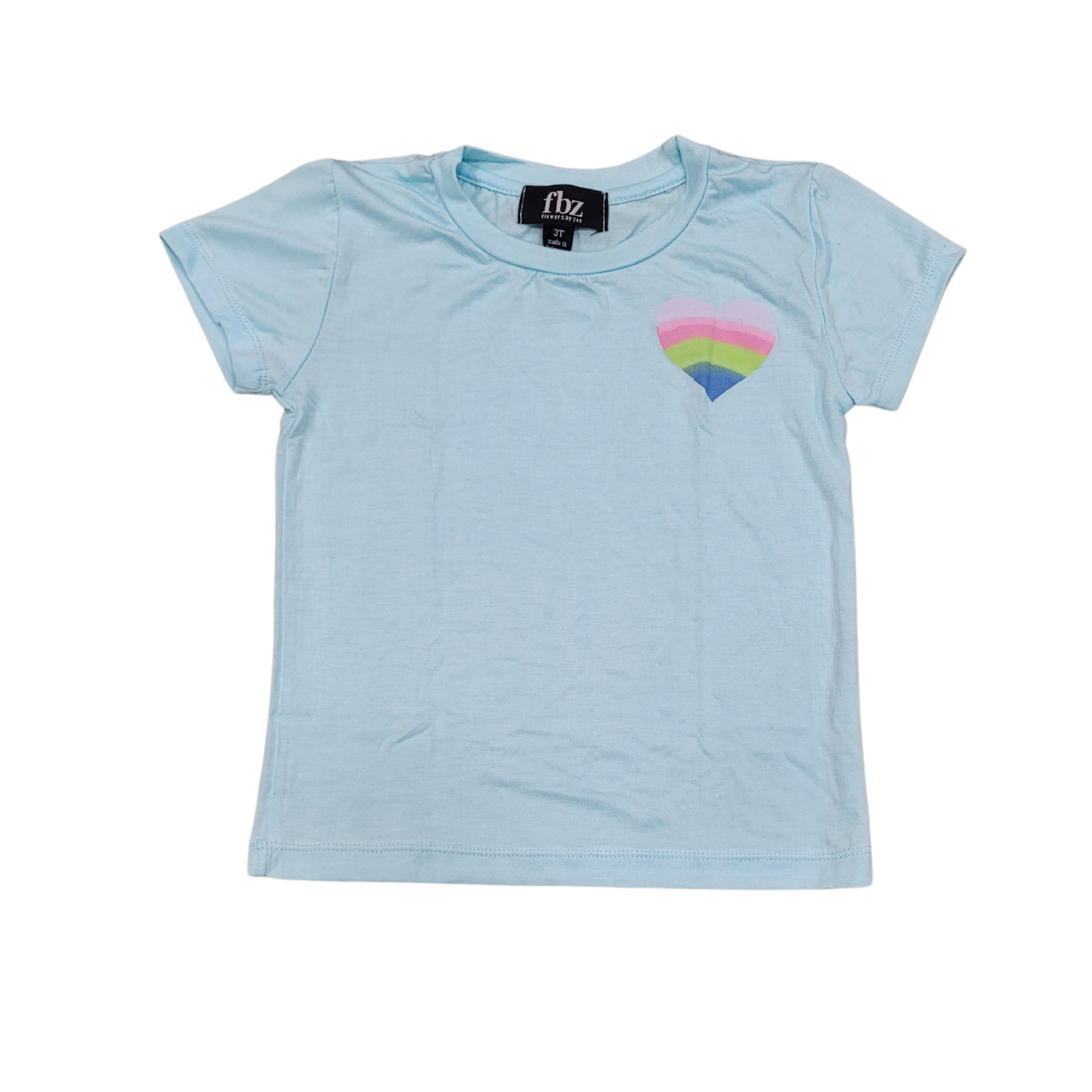 Flowers By Zoe Heart Rainbow Short Sleeve Tee