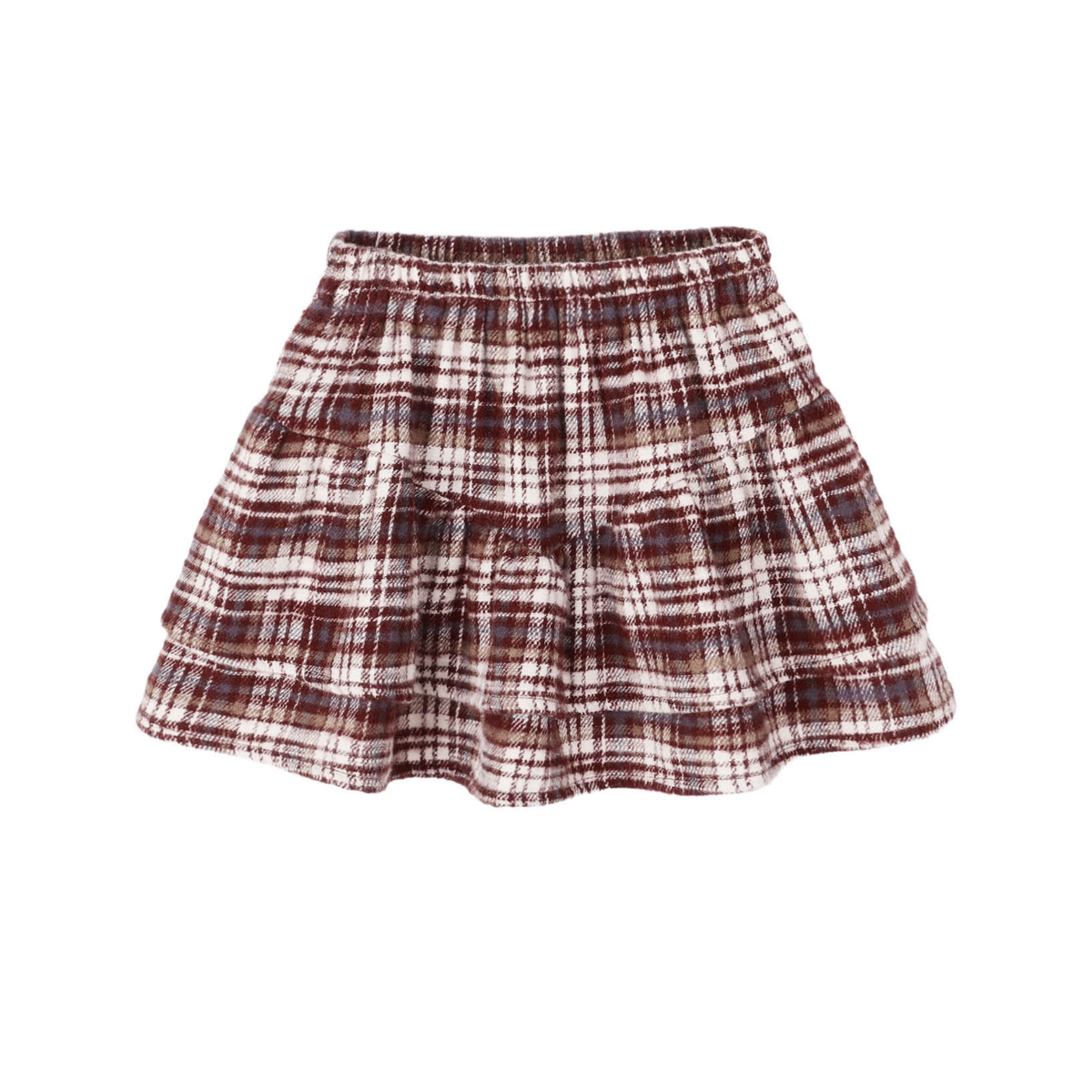 Rylee+Cru Plaid Tiered Mini Skirt