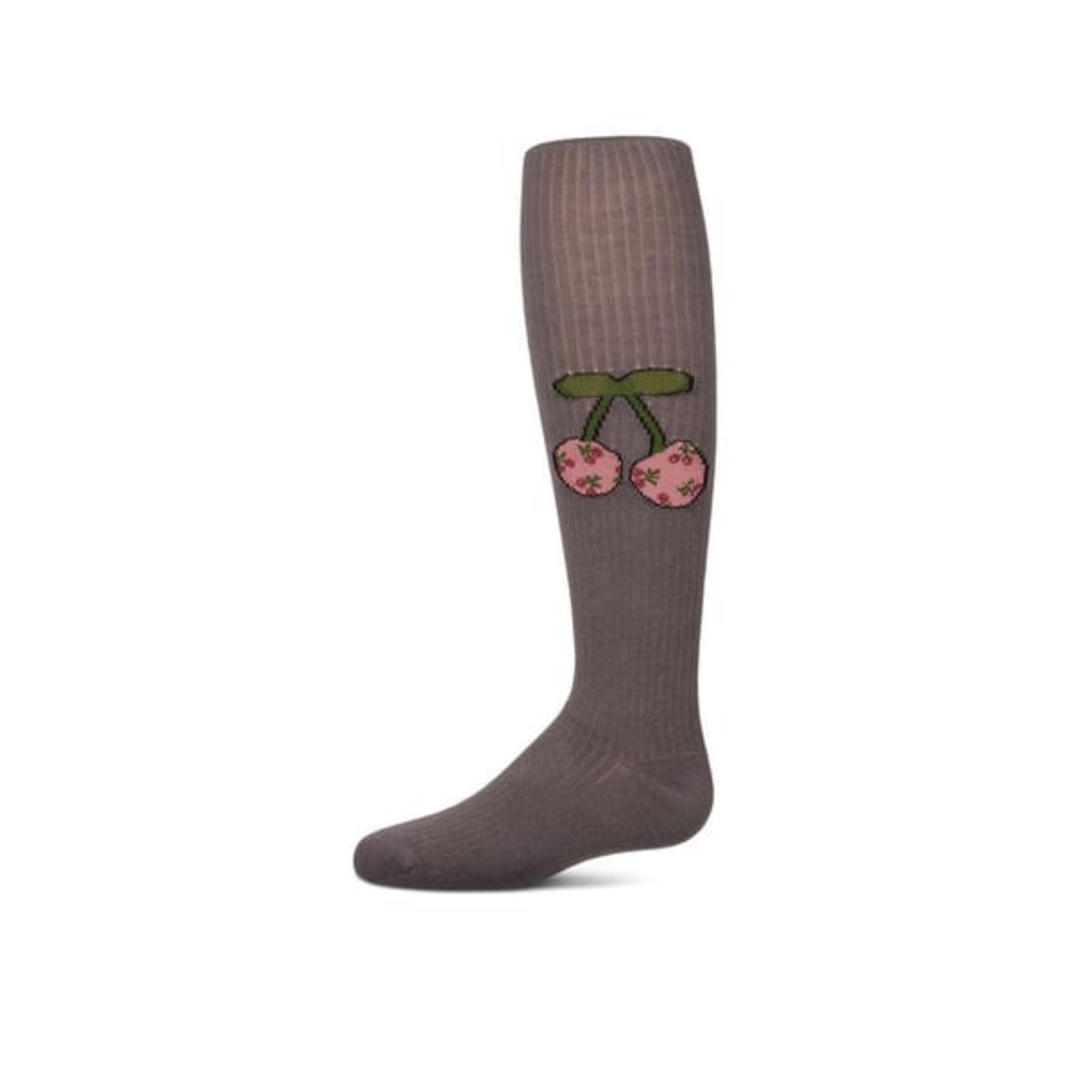 Memoi Ribbed Cherry Cotton Tights