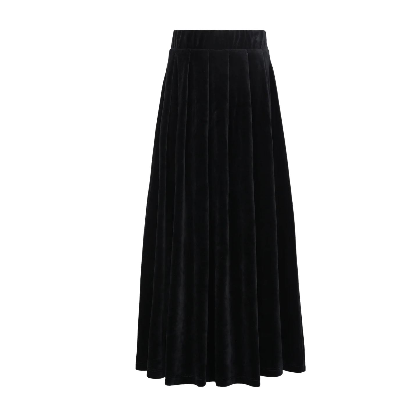 Little Parni Velour Pleated Maxi Skirt