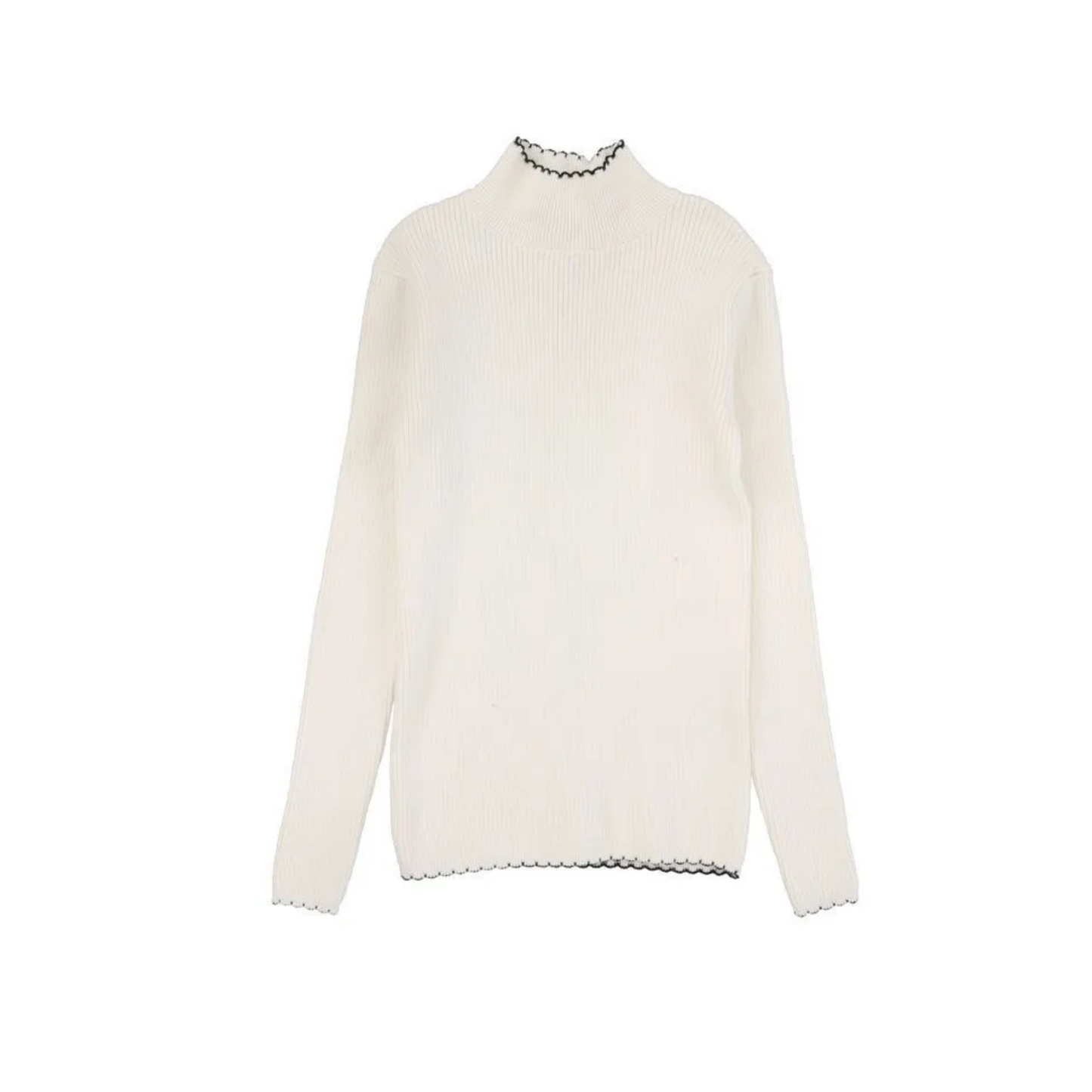 Lil Legs Scalloped Knit Mockneck