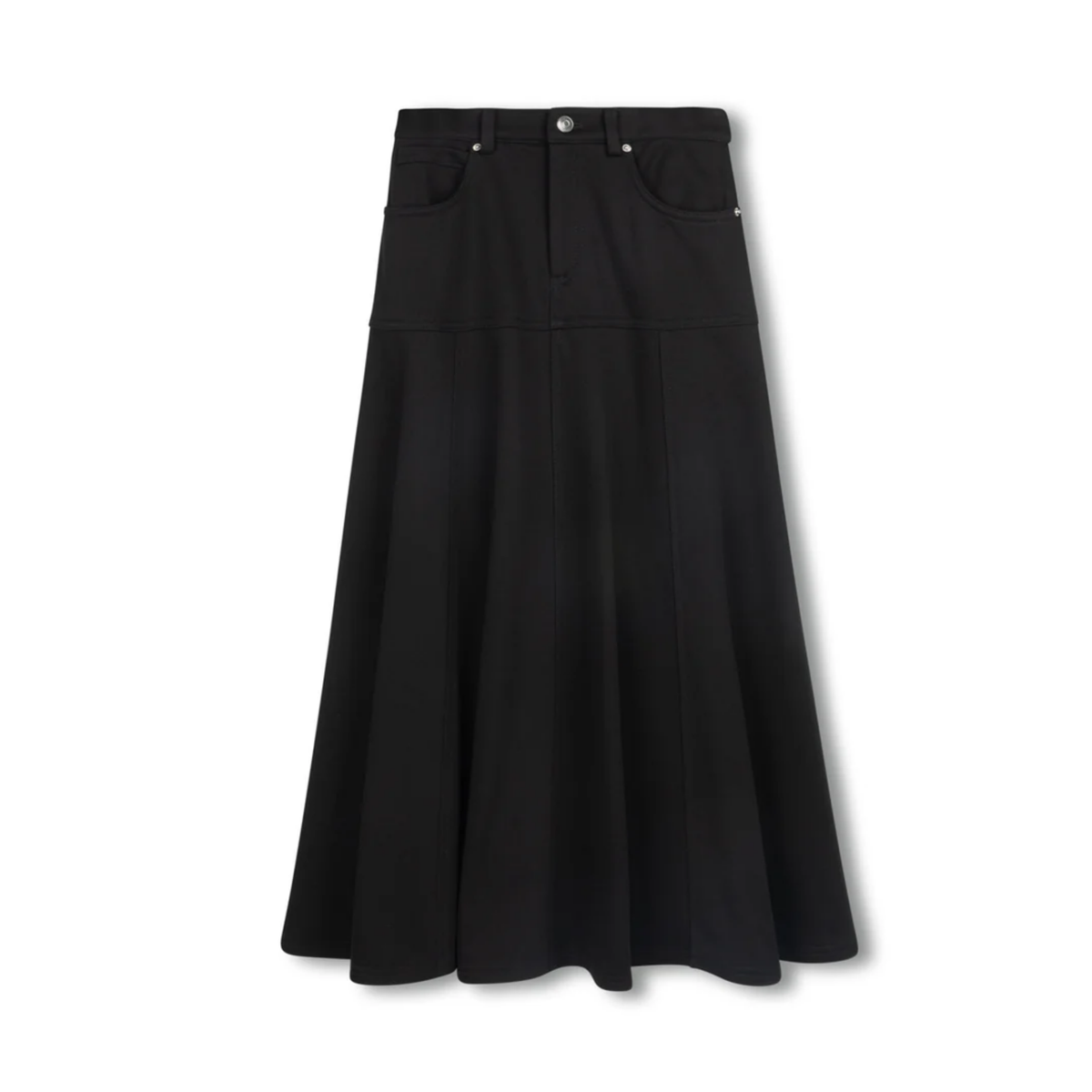 Vibe Sweatshirt Flyfront Flair Midi Skirt