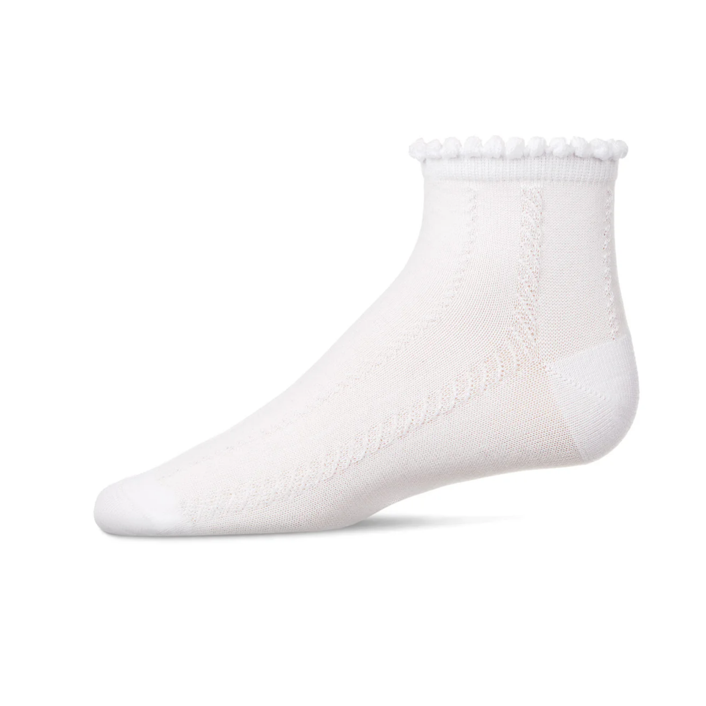 Memoi Girls Rope Stitch Anklet Socks