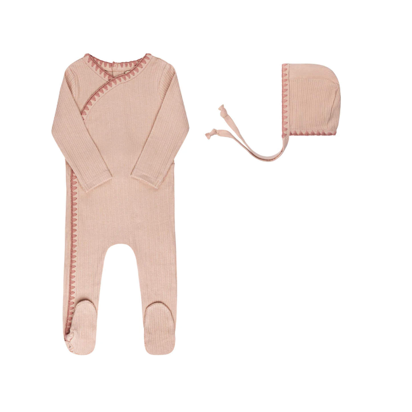 Ely`s & Co Girl Whip Stitch Footie with Beanie
