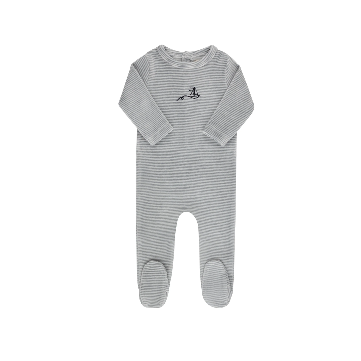 Ely`s & Co Boy Velour Stripe Footie