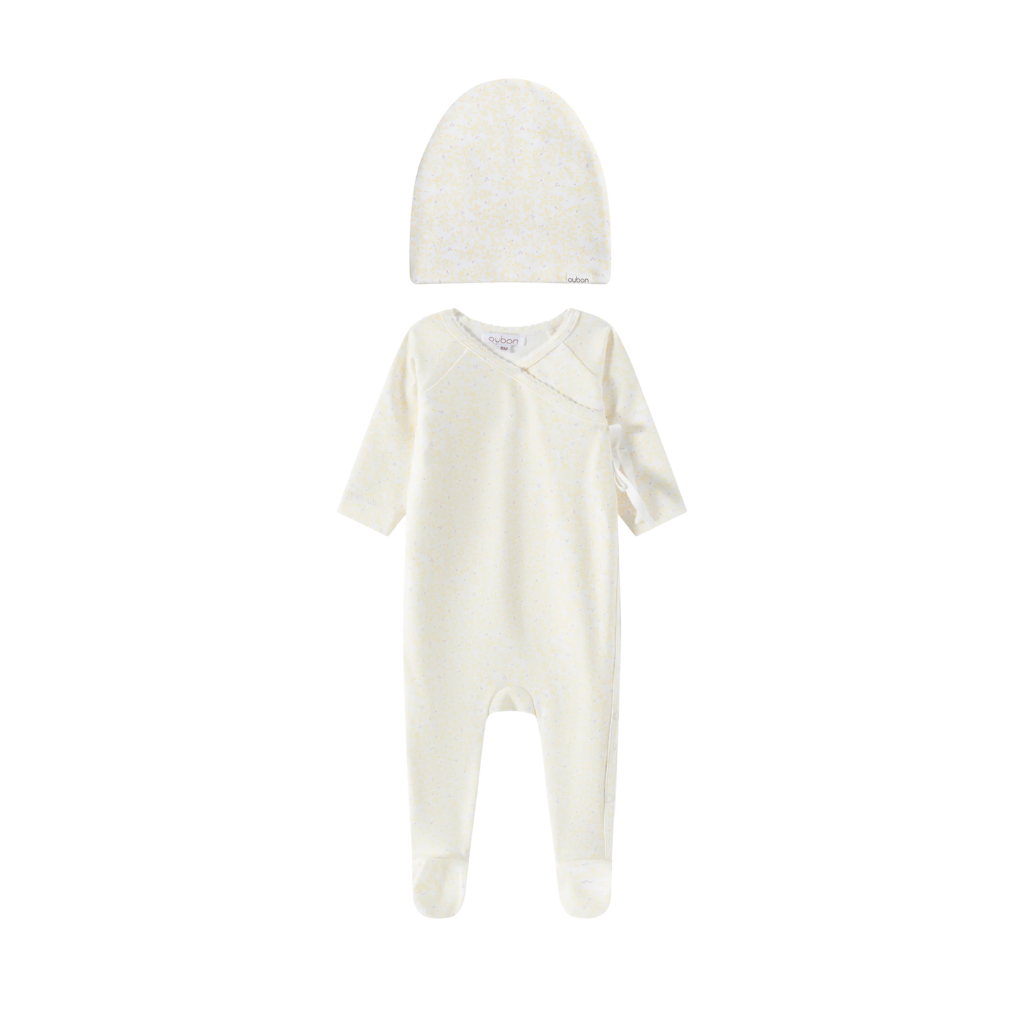 Oubon Wrap Leaf Print Footie