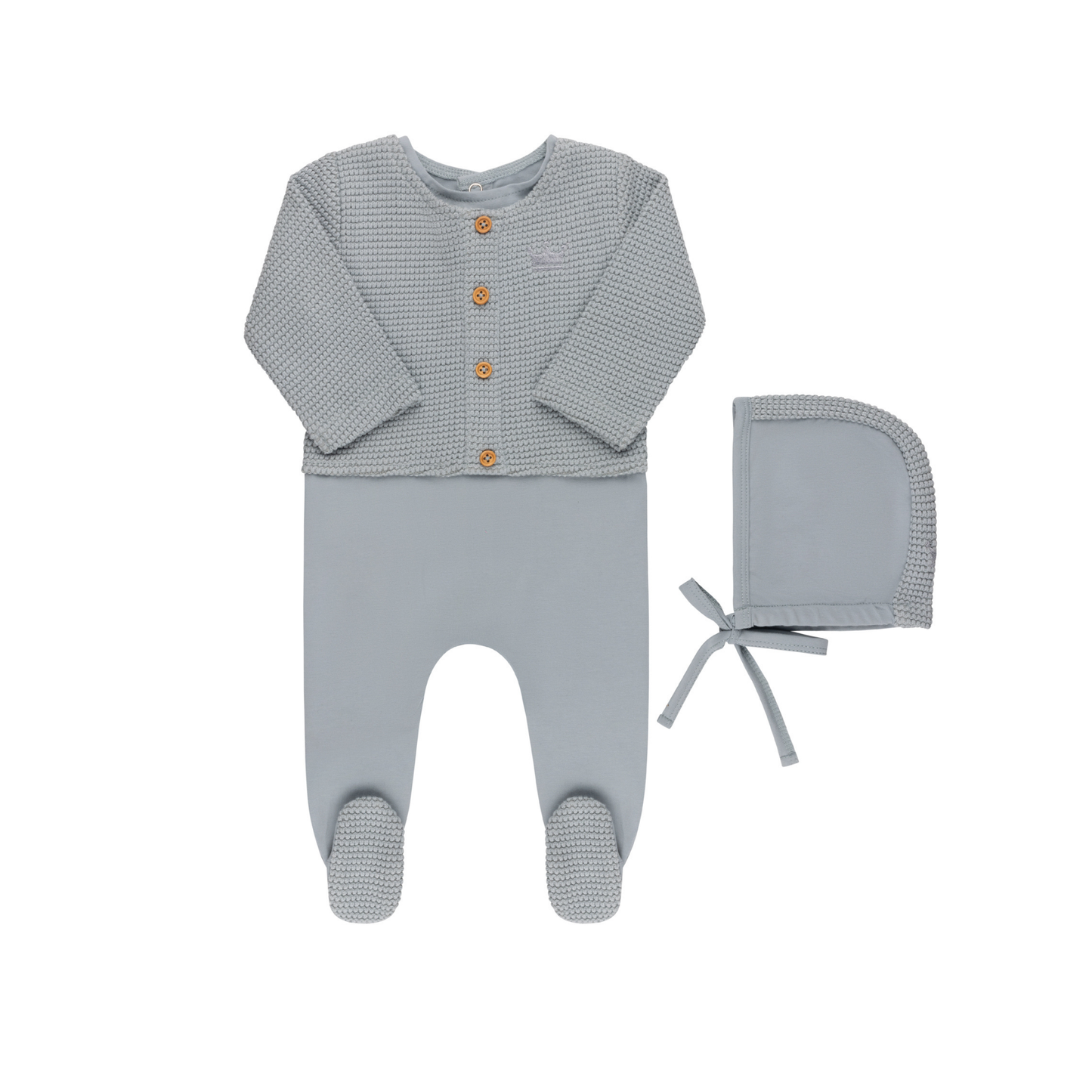 Tricot Bebe Faux Cardigan Footie