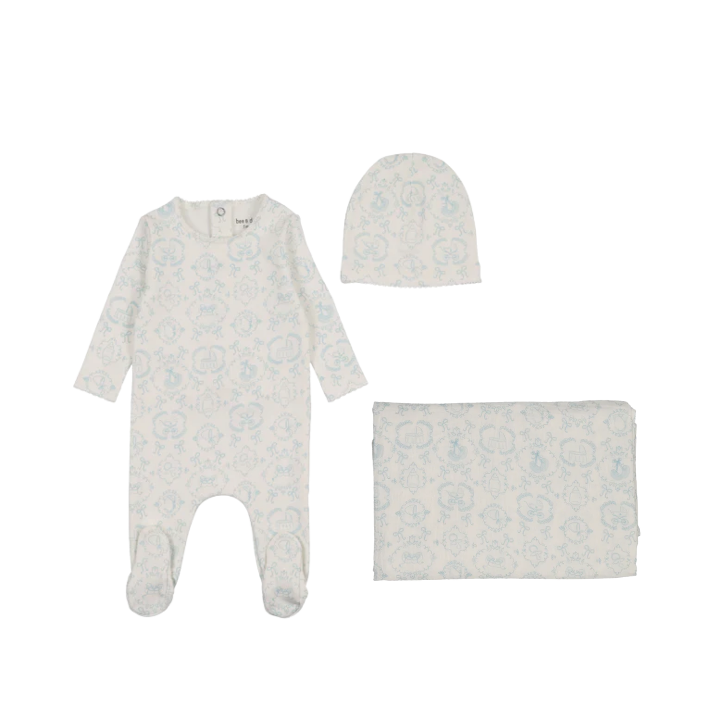 Bee And Dee Babyland Toile Footie Set