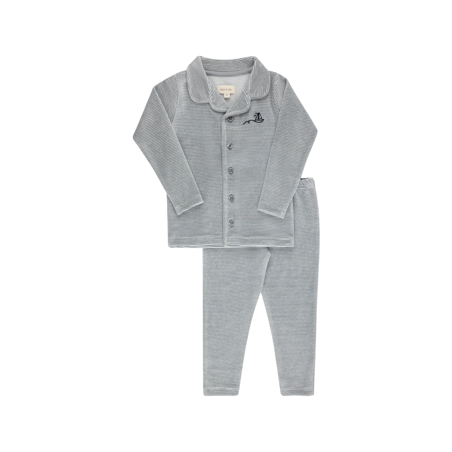Ely`s & Co Boy Velour Stripe Pajama