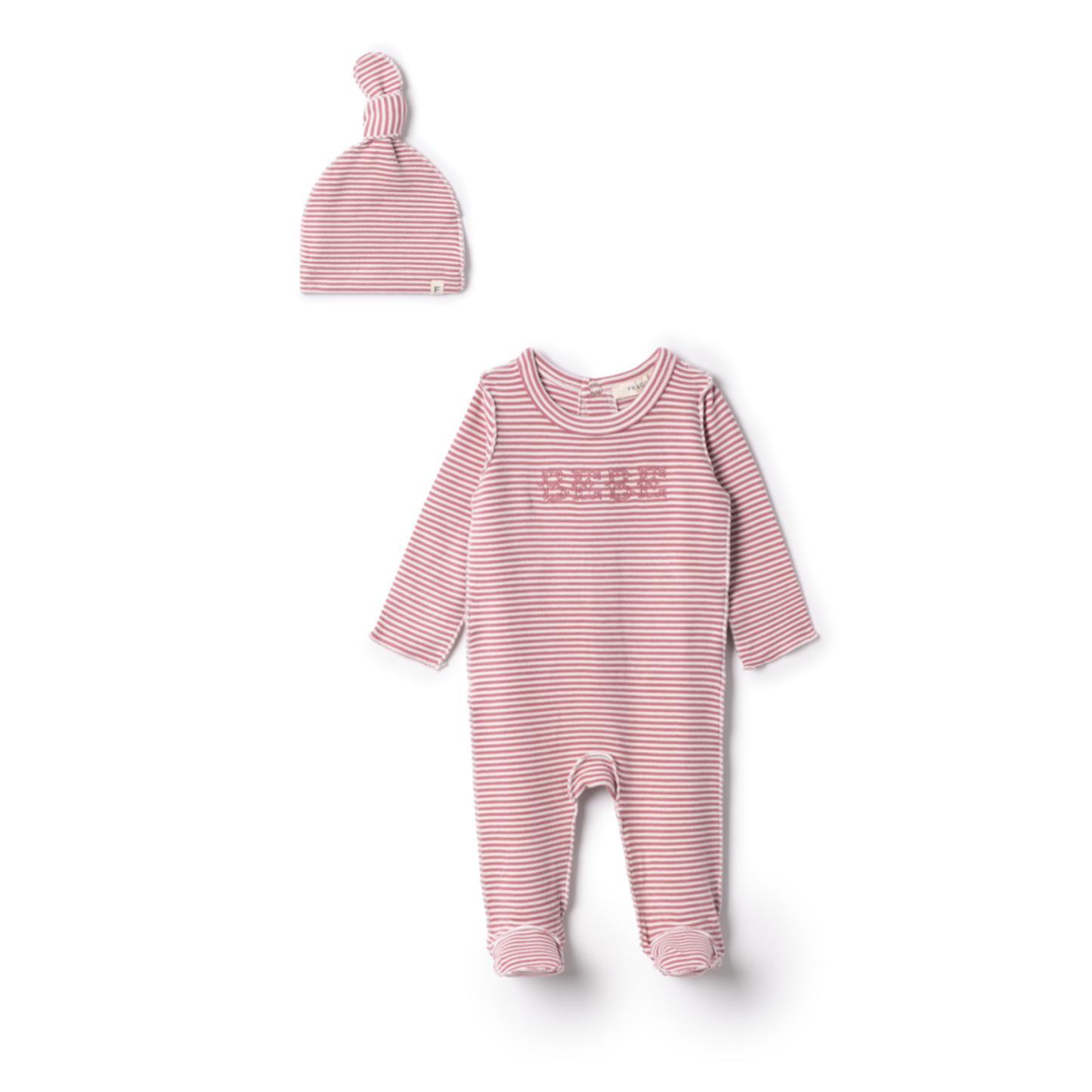 Fragile Brushed Stripe Stretch Jesrsey Footie
