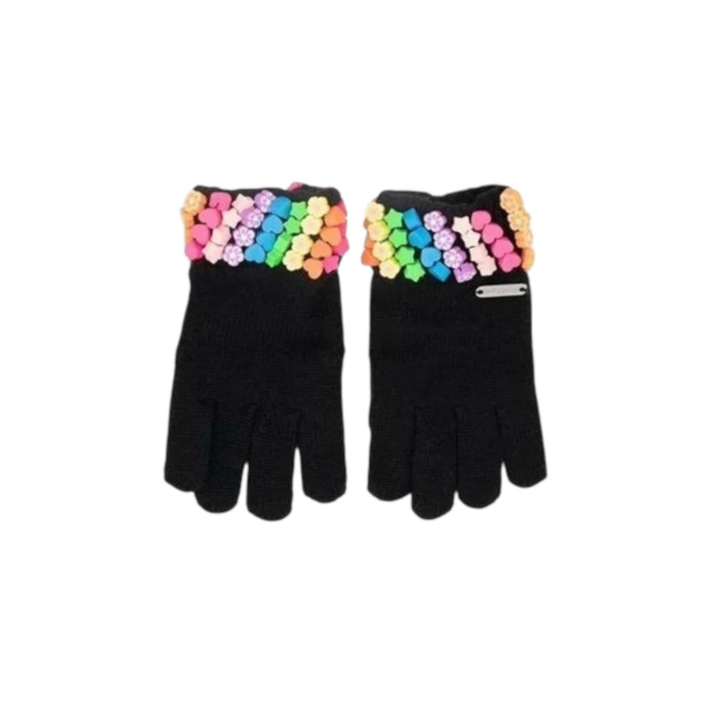 Bari Lynn Black Charm Cuff Winter Gloves