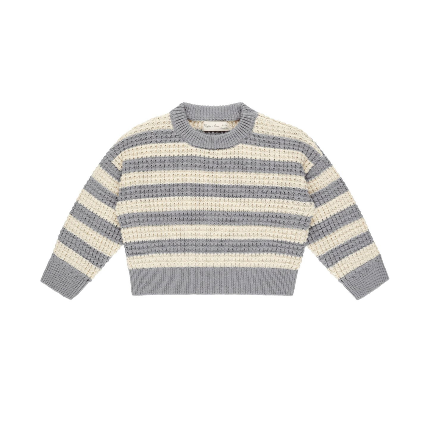 Rylee+Cru Aspen Sweater Dusty Blue Stripe