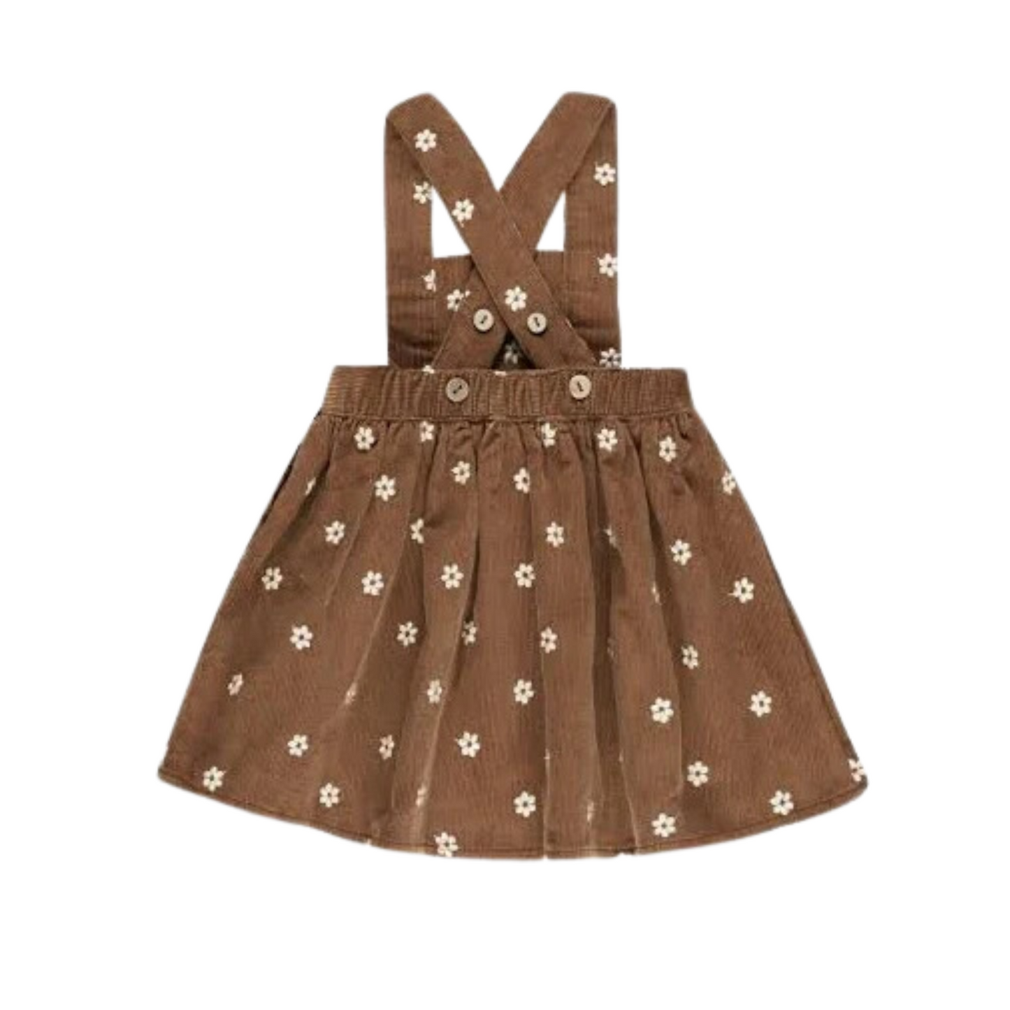 Rylee+Cru Corduroy Pinafore Floral Embroidery