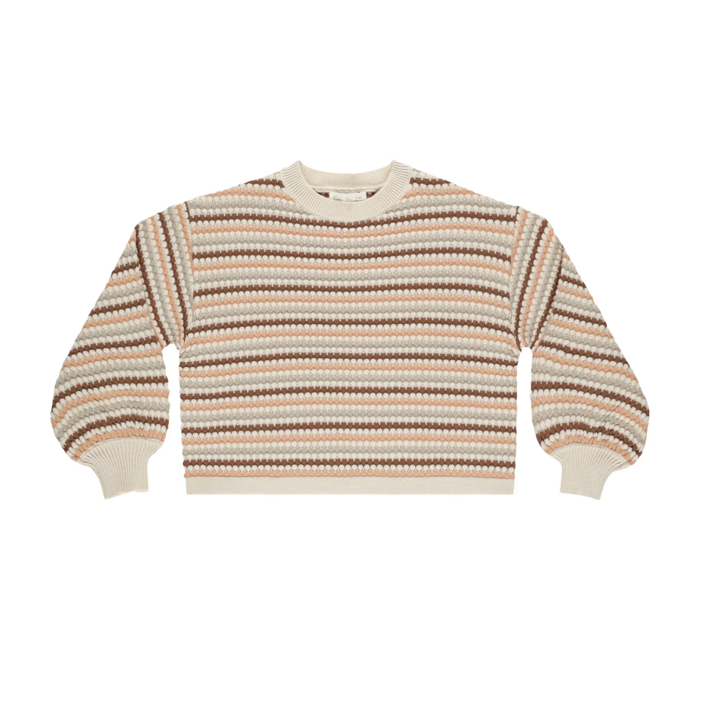 Rylee+Cru Boxy Crop Sweater Honeycomb Stripe