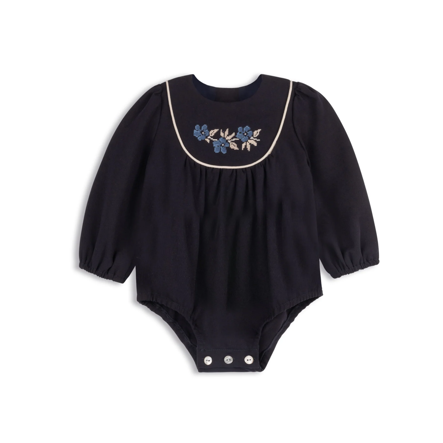 Looms Stitch Embroidered Wool Romper