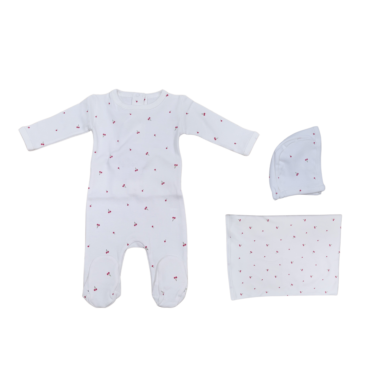 Coton Pompom Cute Cherries Footie Set