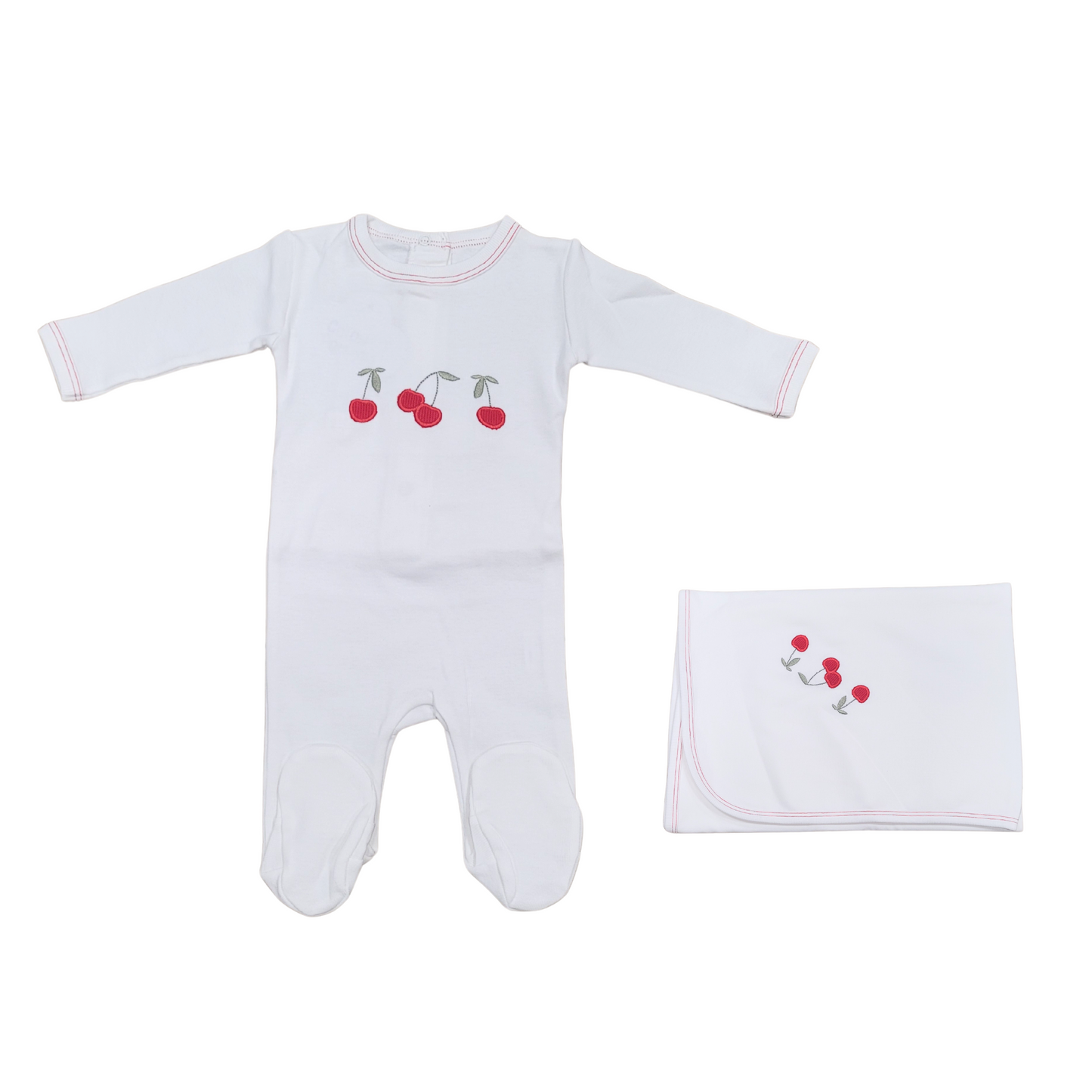 Coton Pompom Sweet Cherries Girl Footie Set